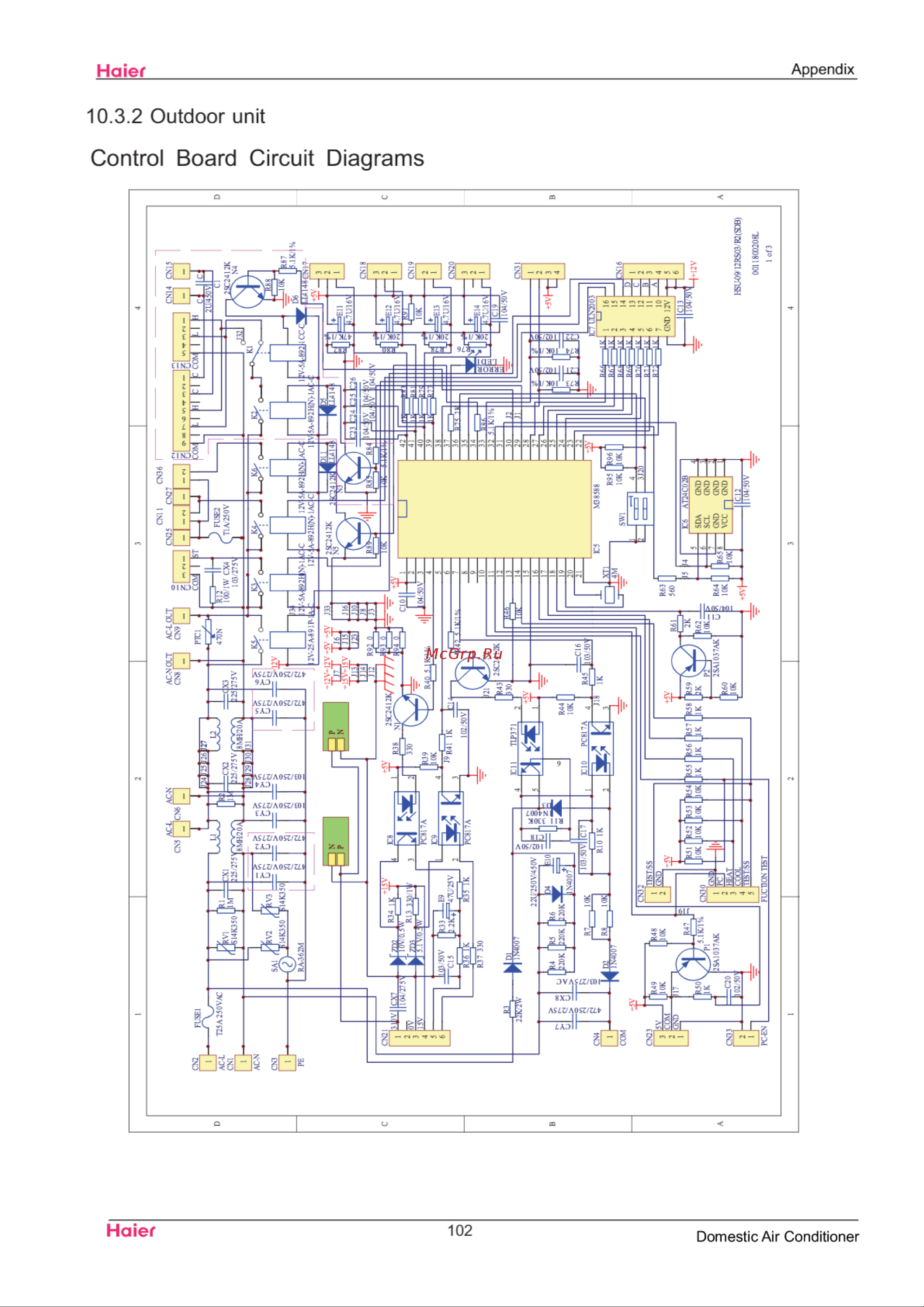 Haier 1U12EH1ERA [105/109] Control board circuit diagrams
