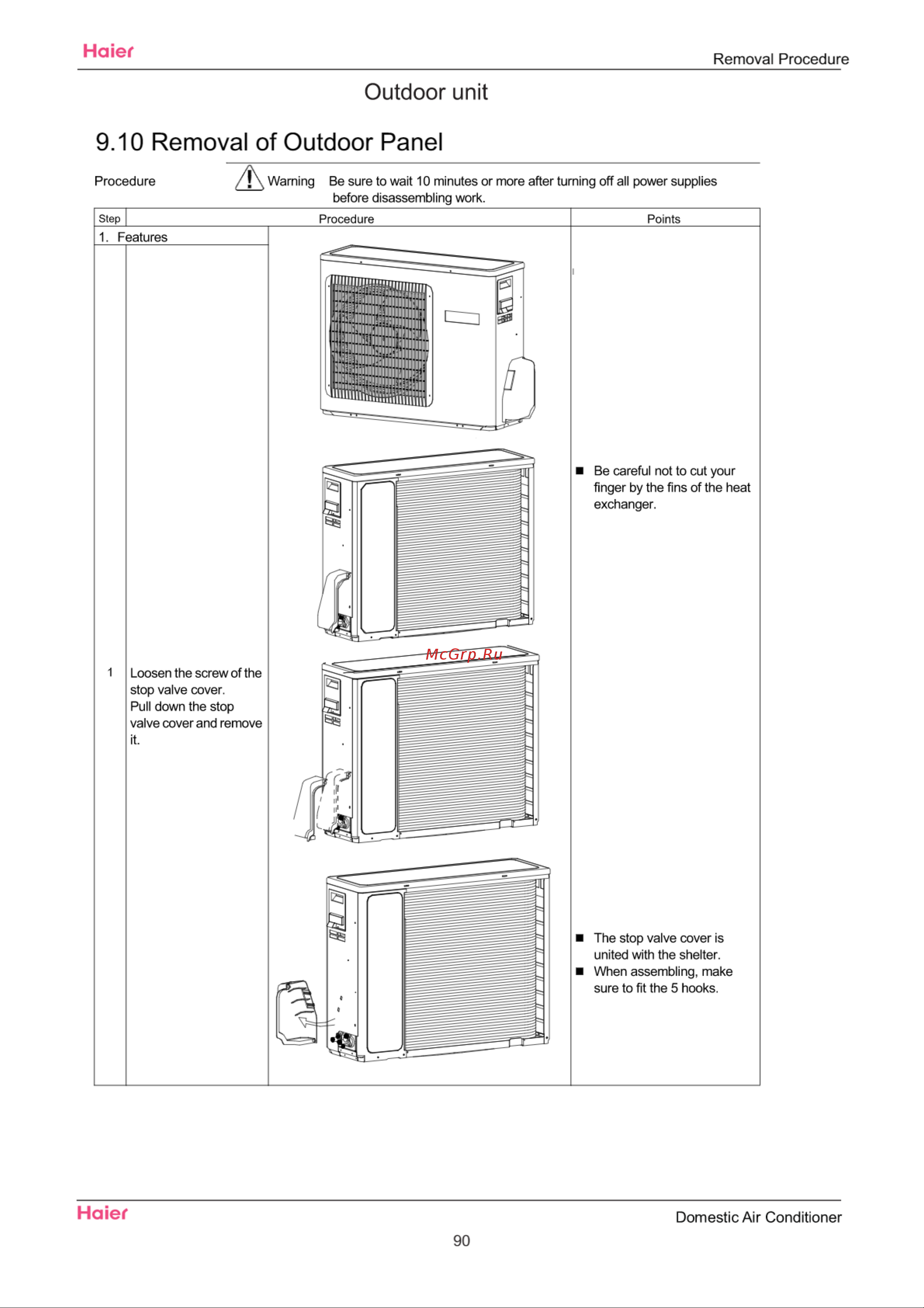 Haier AS09SH1ERA [93/109] Removal procedure