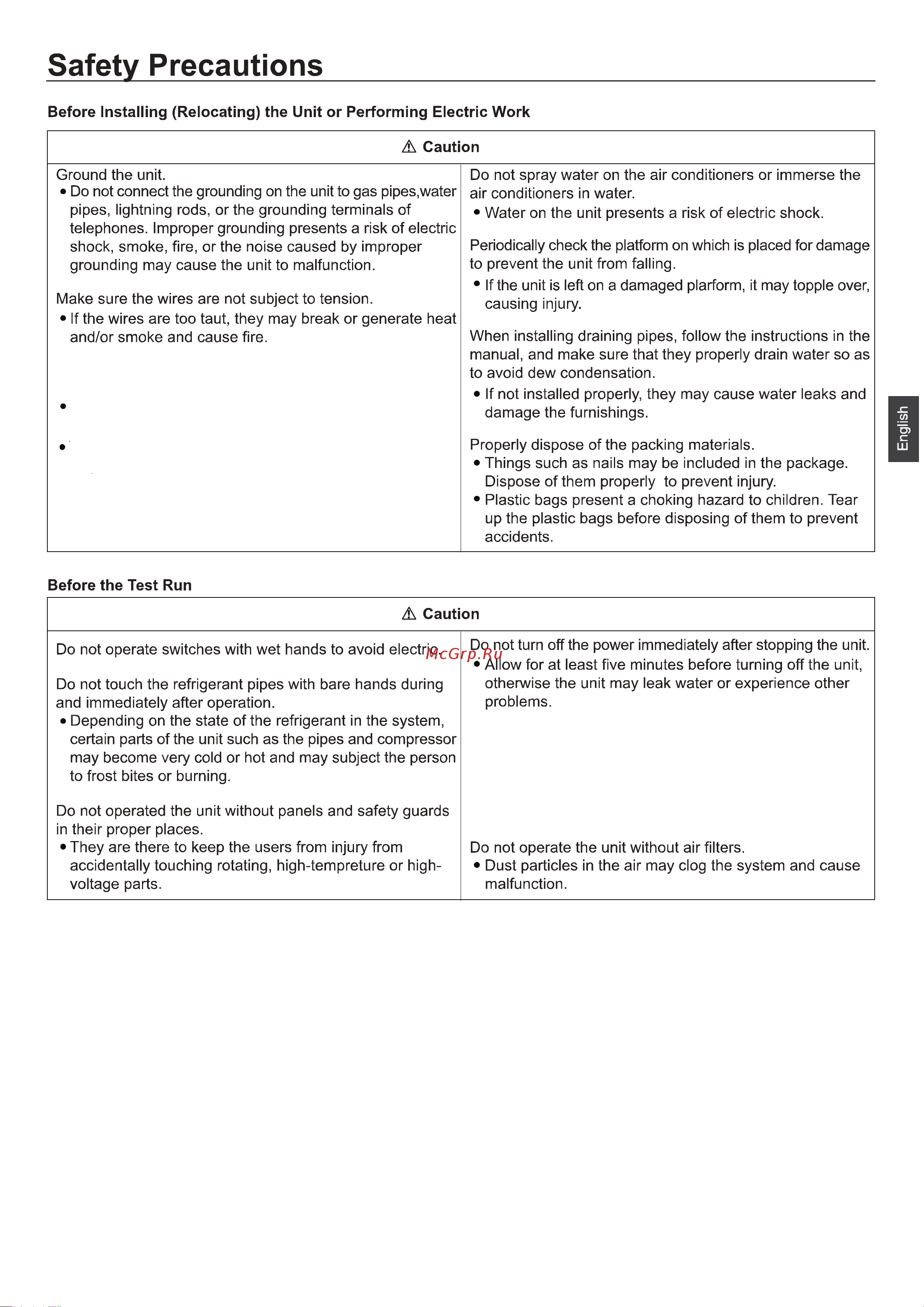 Haier 1U25S2SQ1FA [19/54] Safety precautions