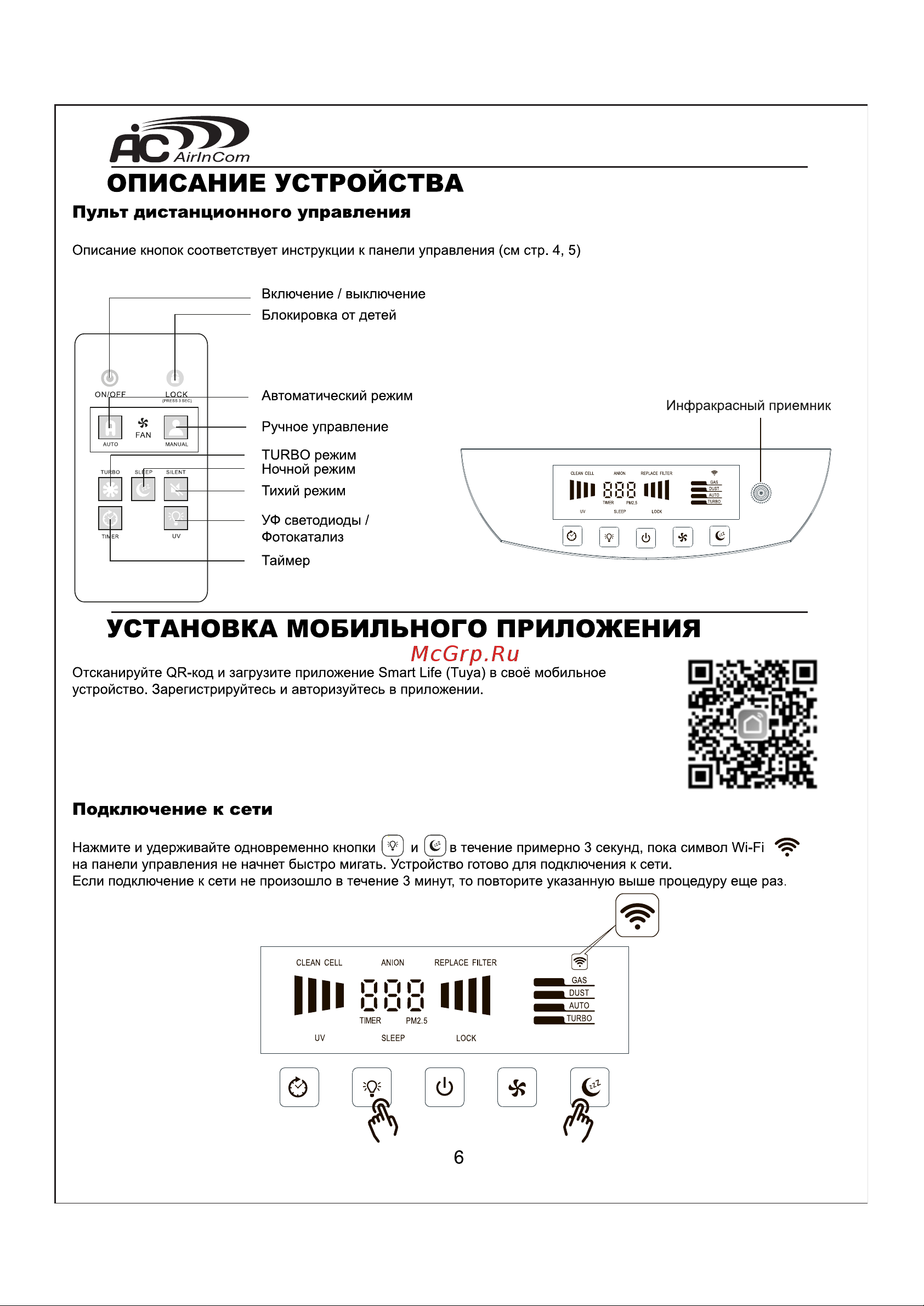 AIC AIRINCOM XJ-4400W [7/16] Подключение к сети