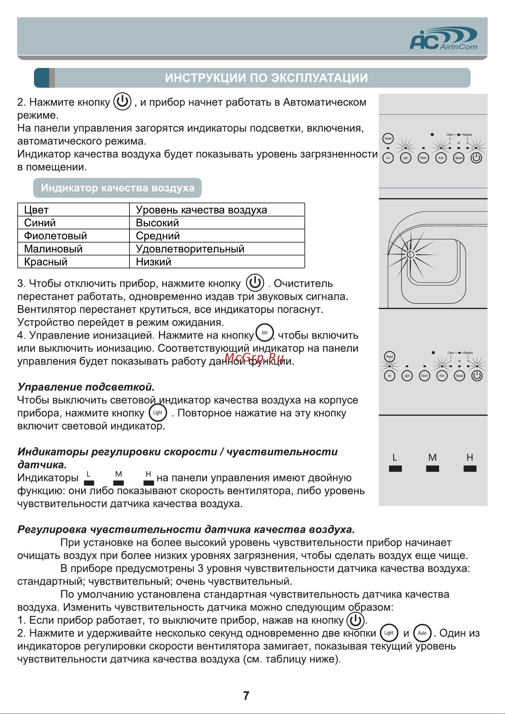 AIC XJ-3900 [7/16] Индикаторы регулировки скорости чувствительности датчика