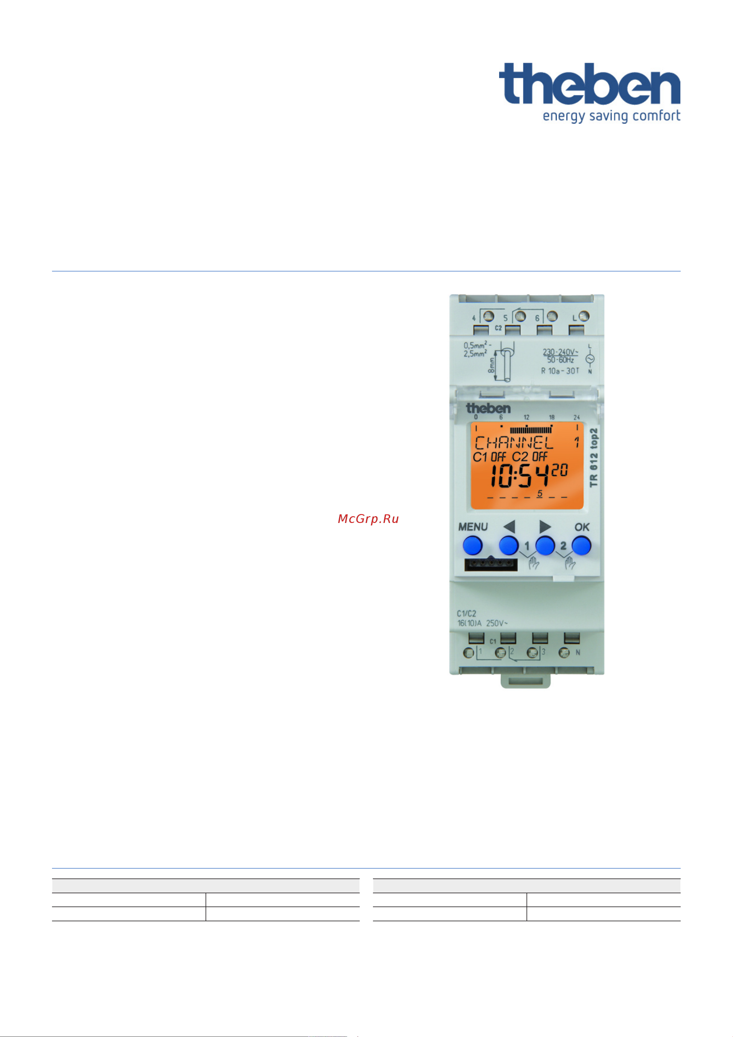 Theben TR 612 top2 (6120107) Технический паспорт онлайн