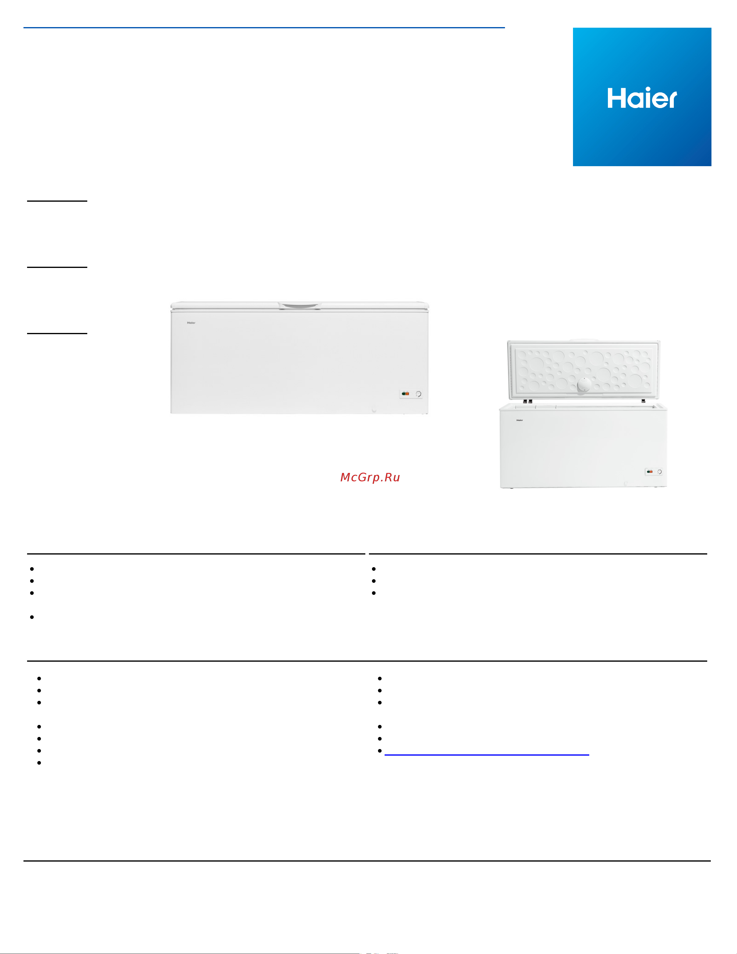 Haier HCF524W2 Технические данные онлайн