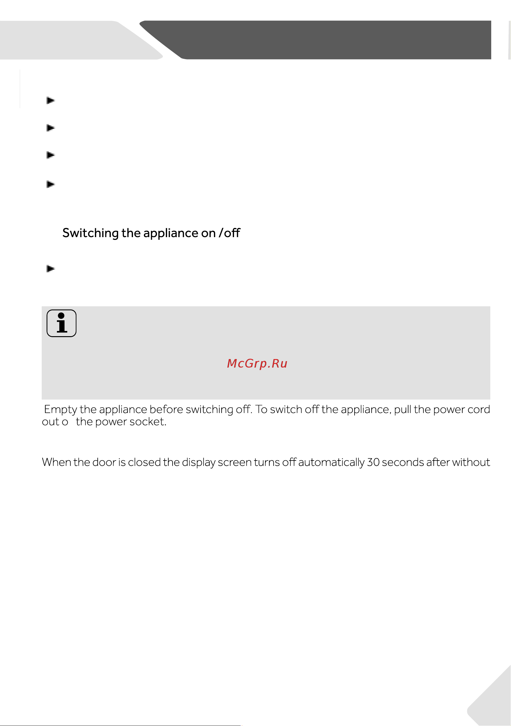 Haier HVF430VW [13/28] Standby mode of display