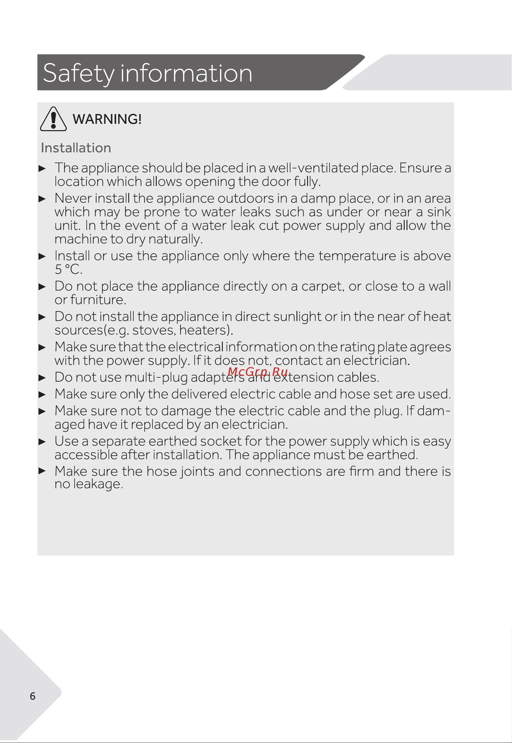 Haier HWX8040DW1 [6/40] Safety information