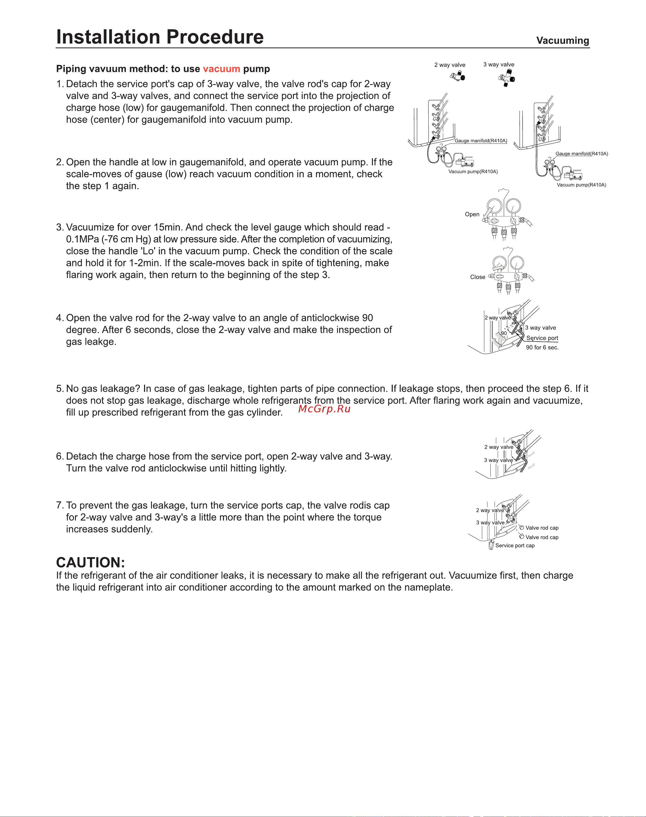 Haier 2HUM18HC03/R2(DB) [14/16] Each indoor unit musts to be vacuumed according to the above steps