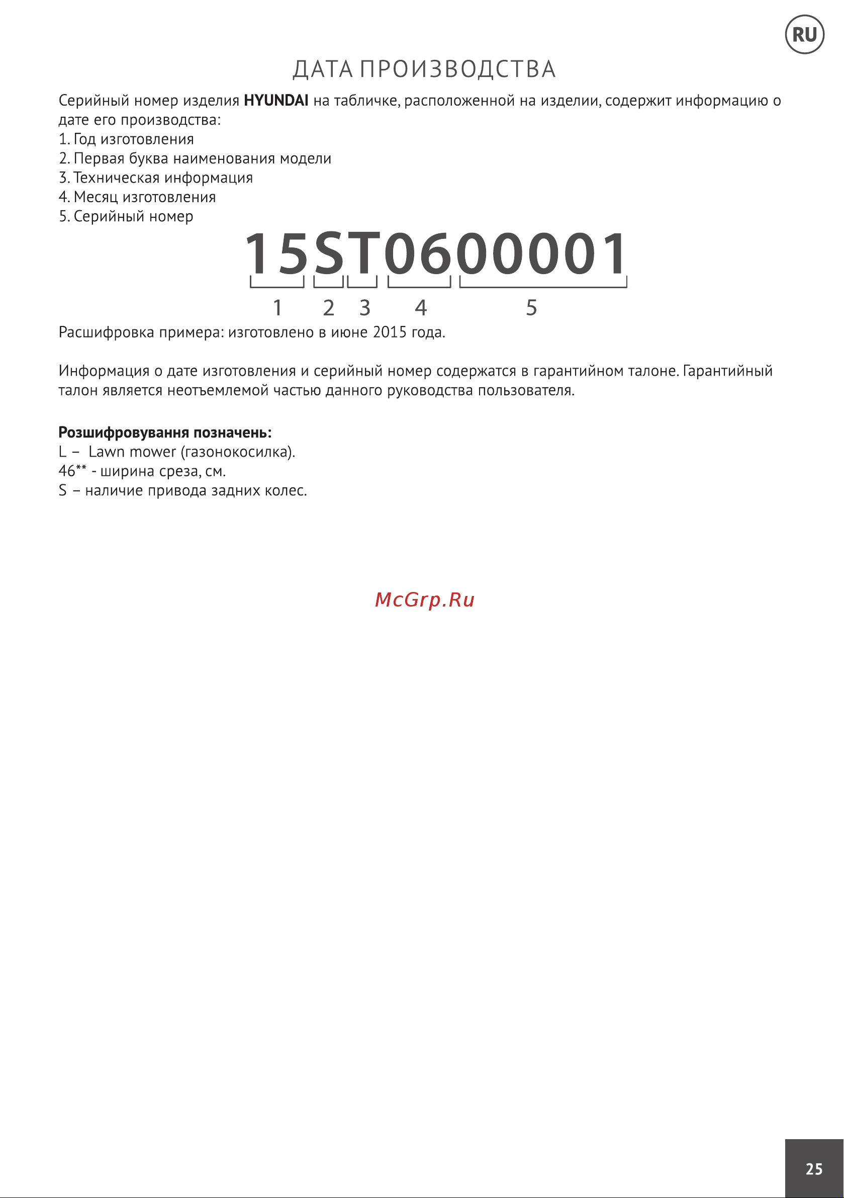 Hyundai L 4610S Инструкция по эксплуатации онлайн [25/48] 616184