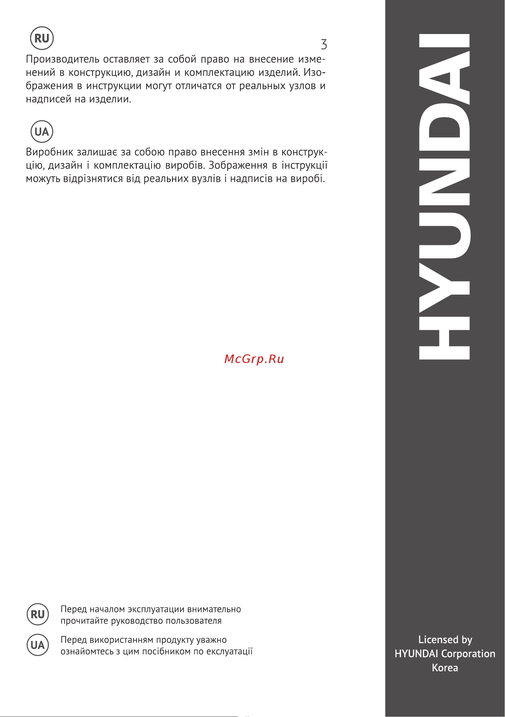Hyundai Blade GCL 1010 Инструкция по эксплуатации онлайн [2/32] 865355