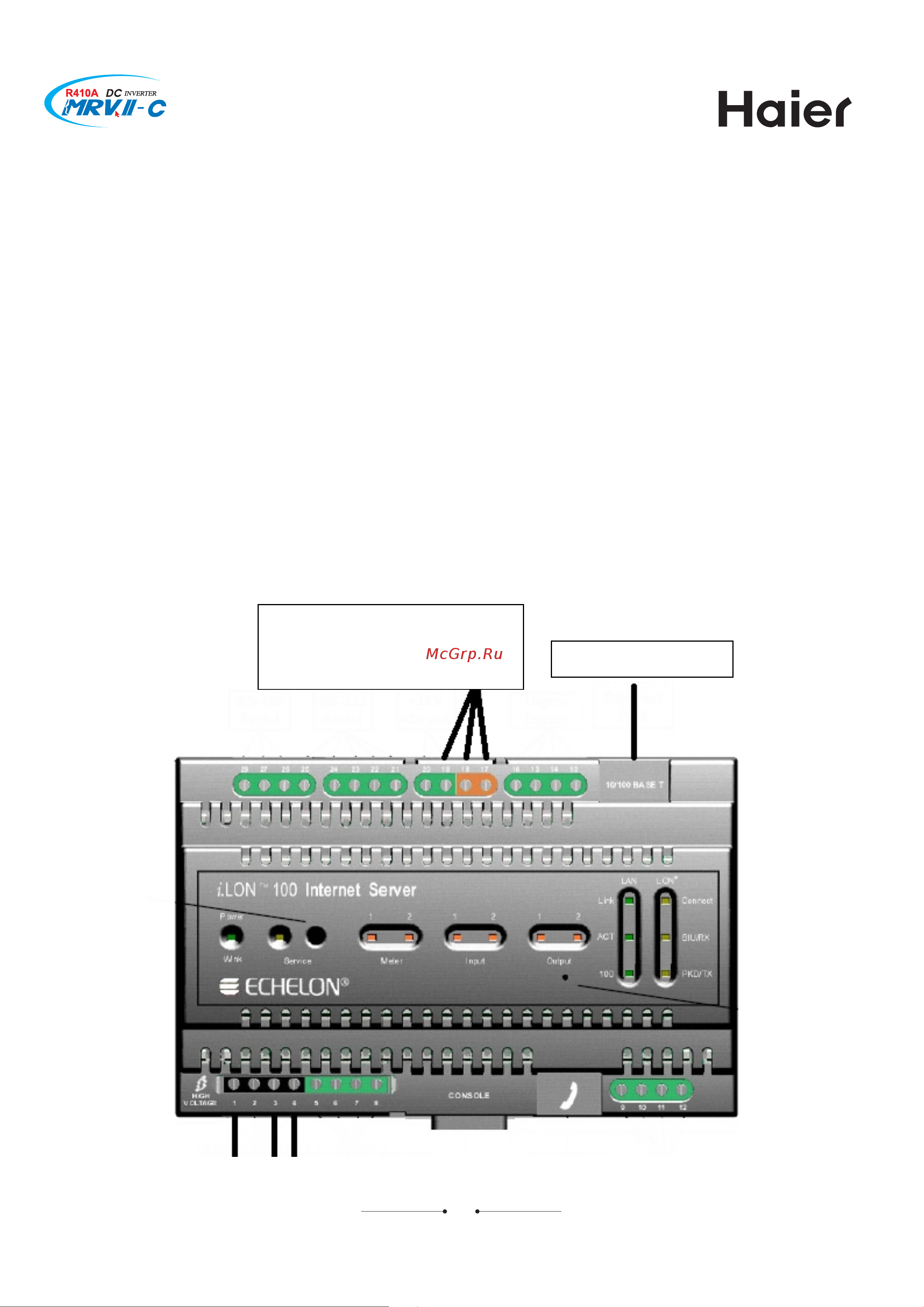 Haier AV26NMVERA [457/531] To server bus line 17 18 connect with server bus line lon 19 connect with shield layer
