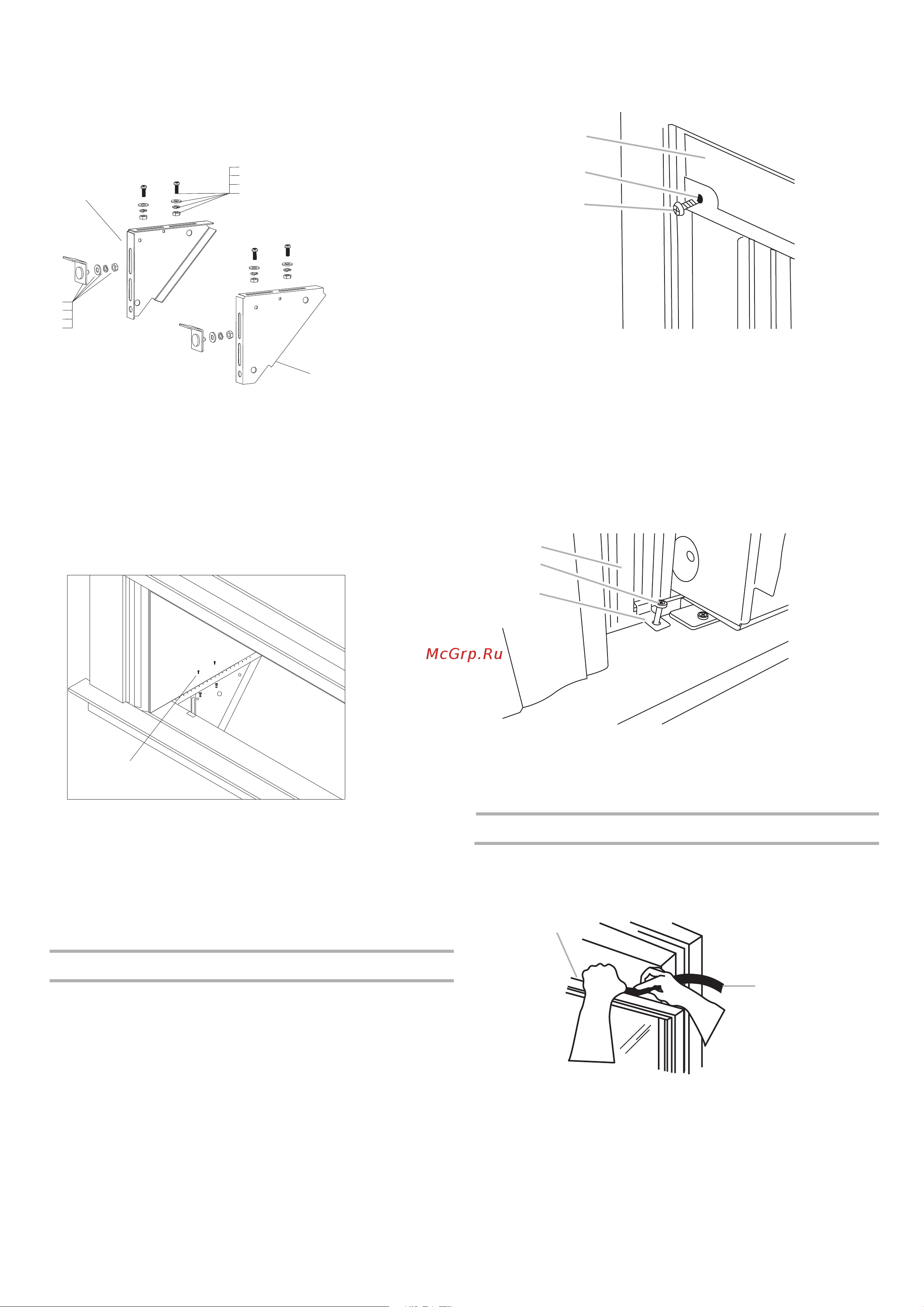 Haier CWH18A [10/43] Assemble sill angle bracket to support brackets at the marked position as shown hand tighten but allow for any changes later