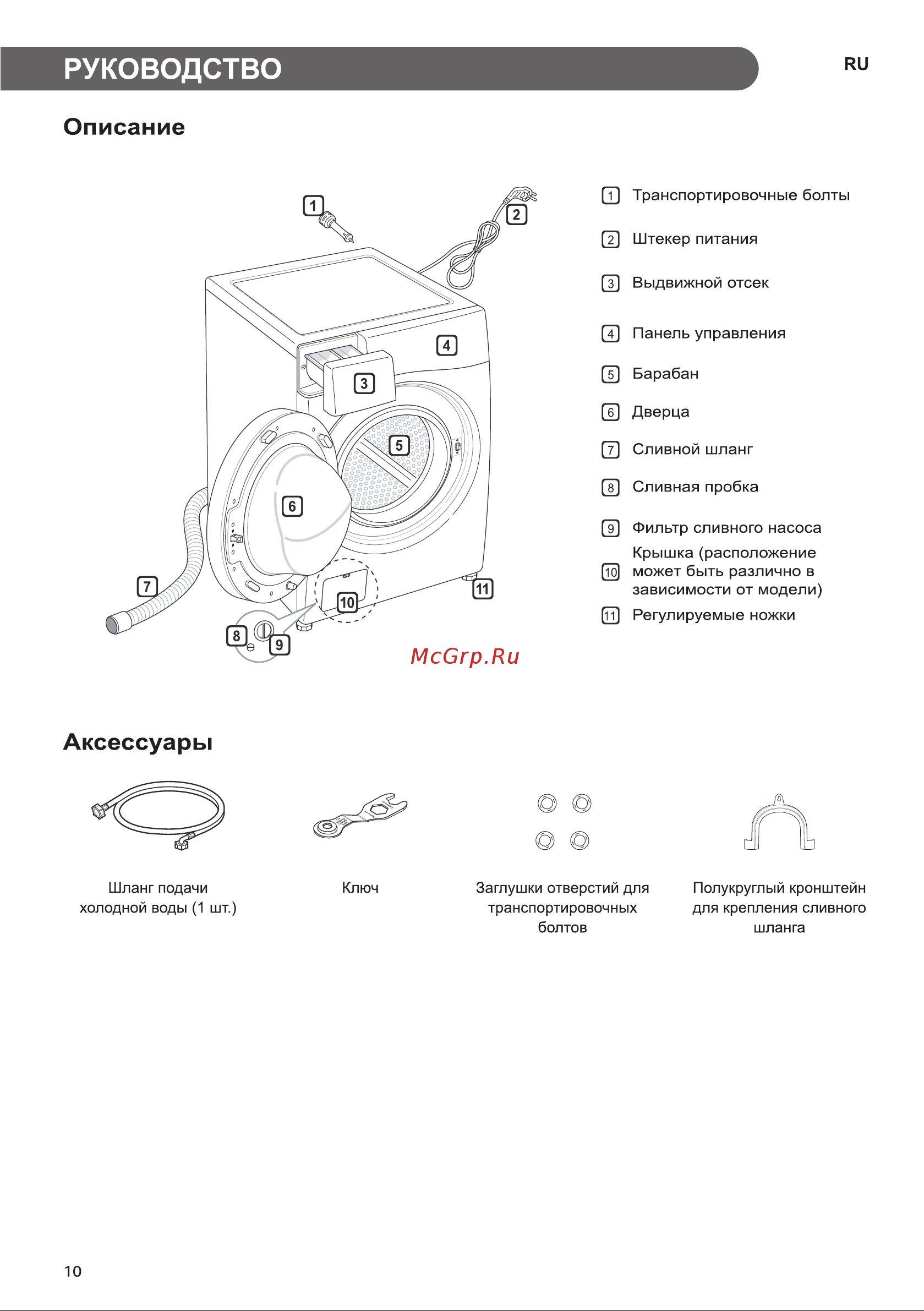 LG F1296HDS1 Инструкция по эксплуатации онлайн [10/52] 618184