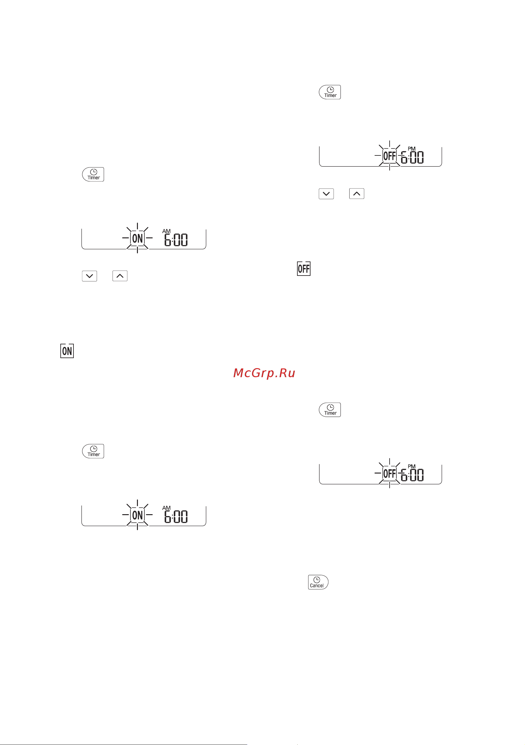 LG DC07RH [22/228] Setting the on off timer