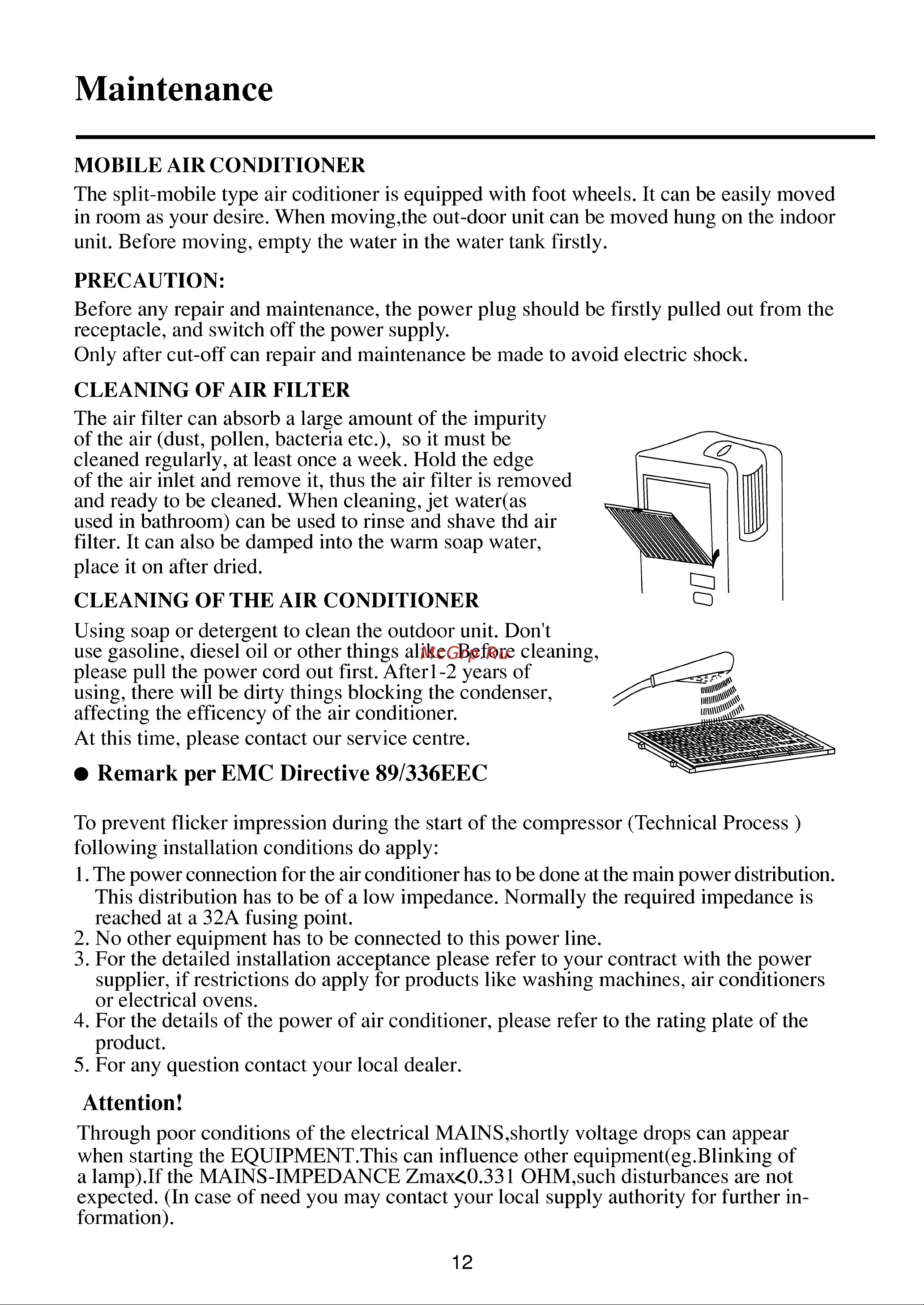 Haier AX082ACNAA [13/16] Cleaning of air filter