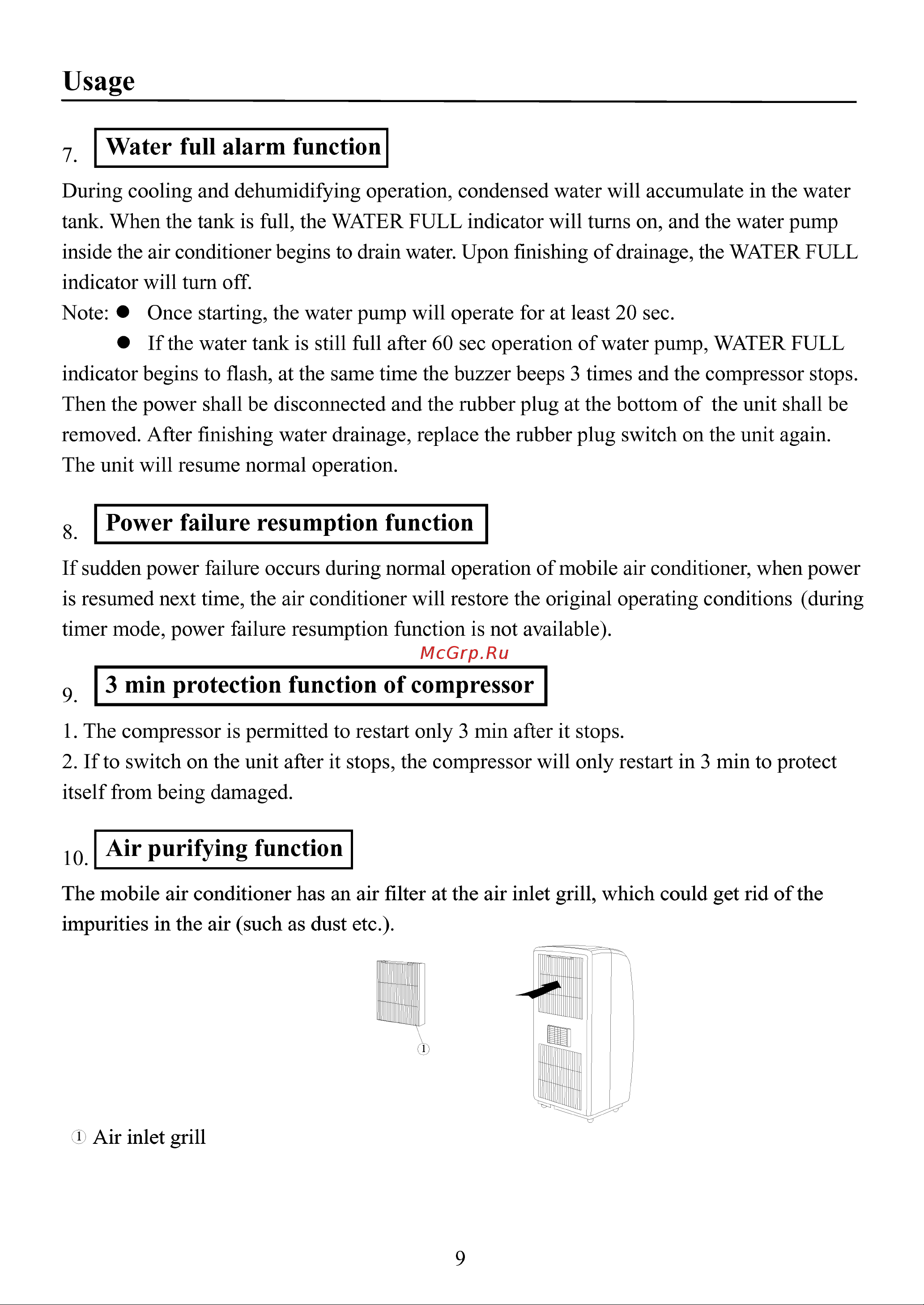 Haier HM-09CA03/R1 [11/14] Power failure resumption function
