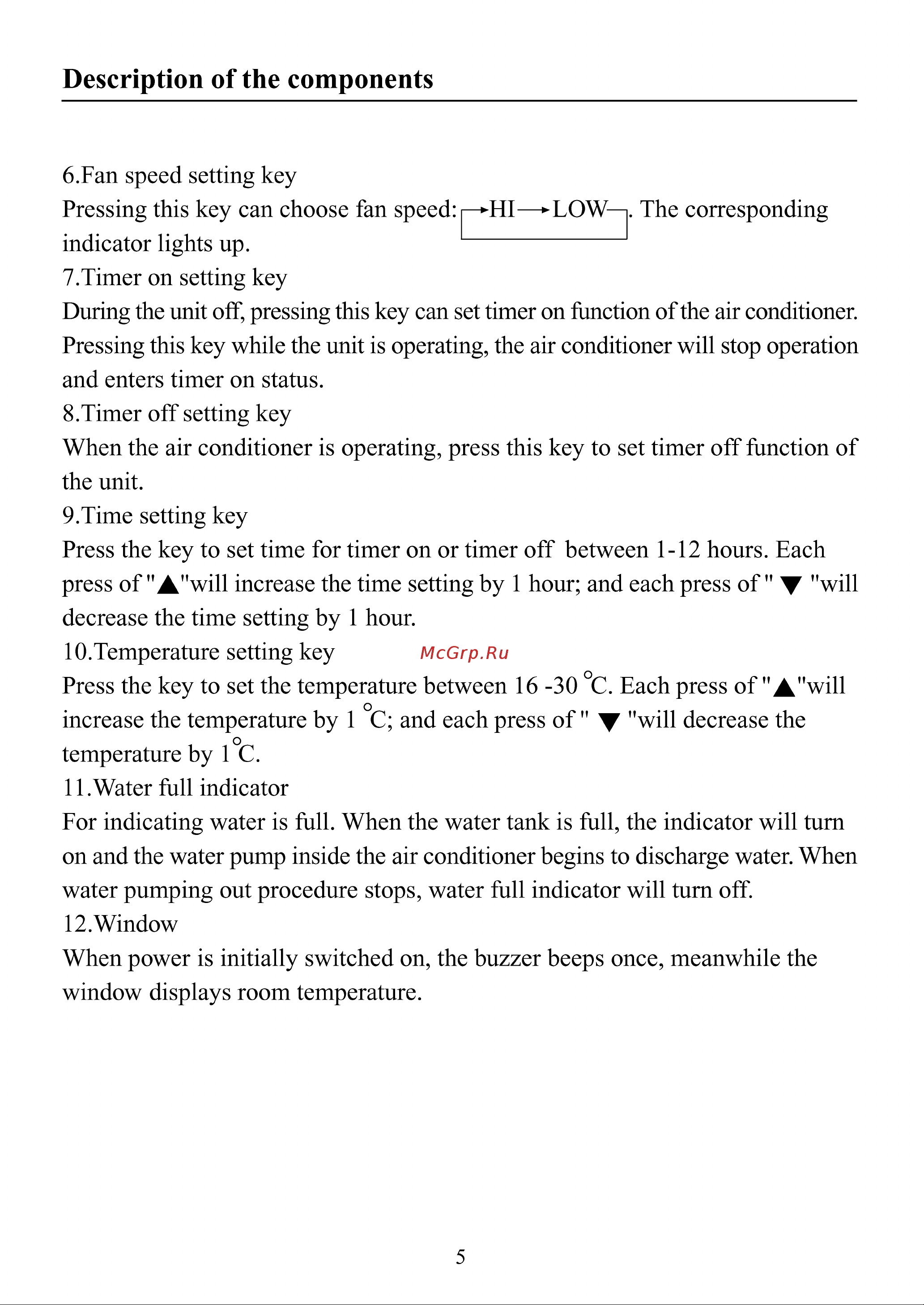 Haier HM-09CA03/R1 [7/14] Description of the components