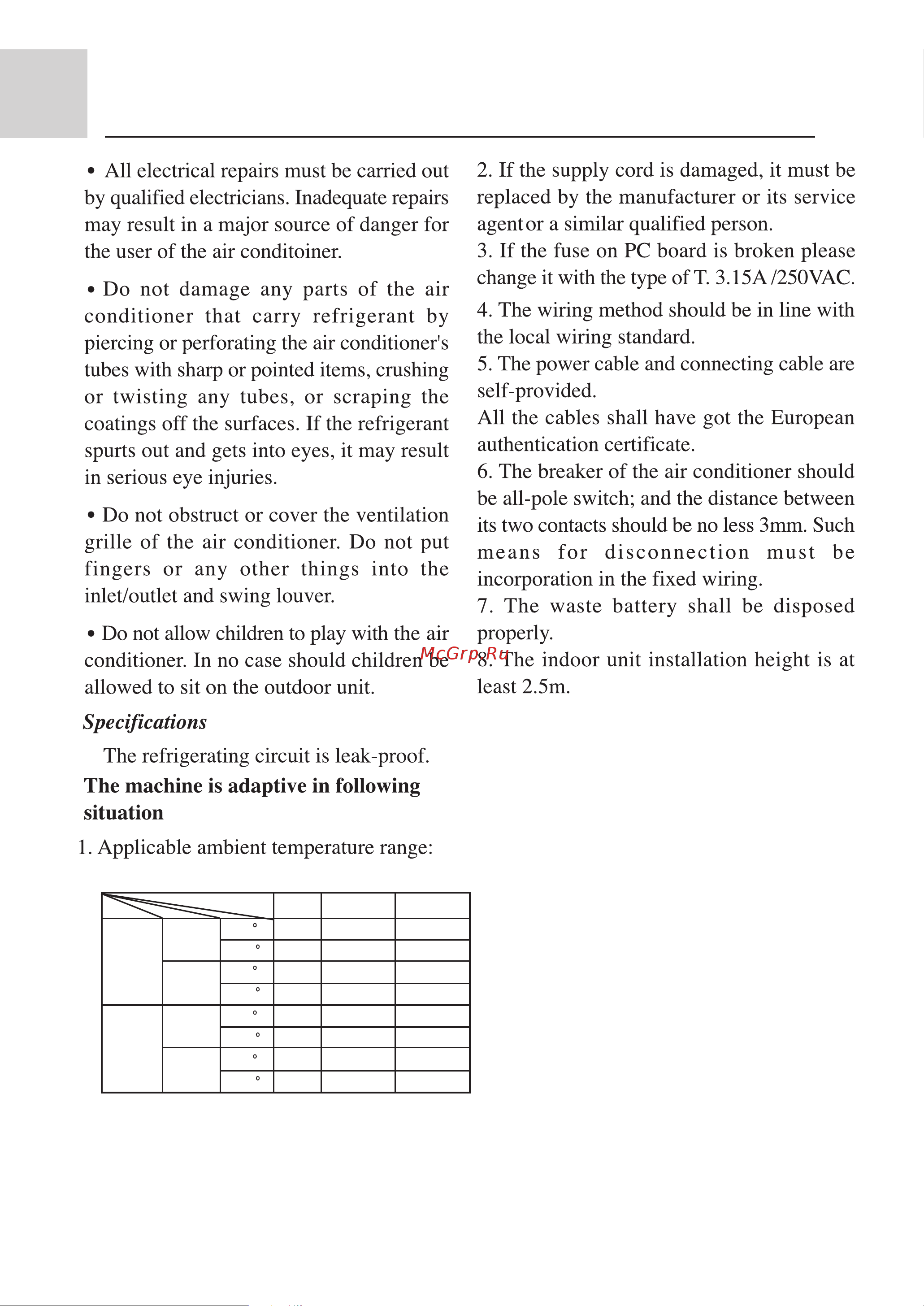 Haier AE092FCAKA [3/37] Cautions