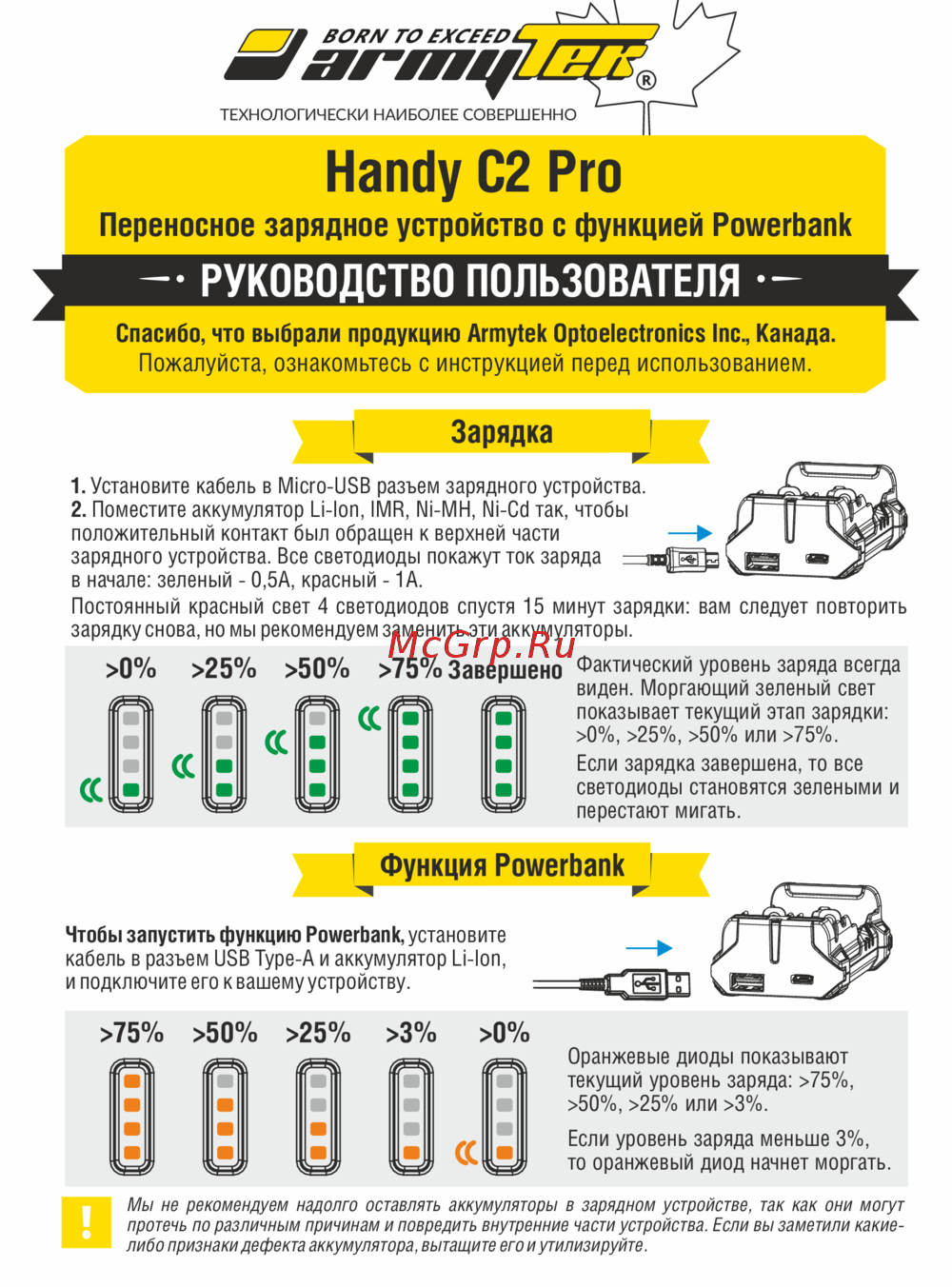 Armytek Handy C2 Pro Руководство пользователя