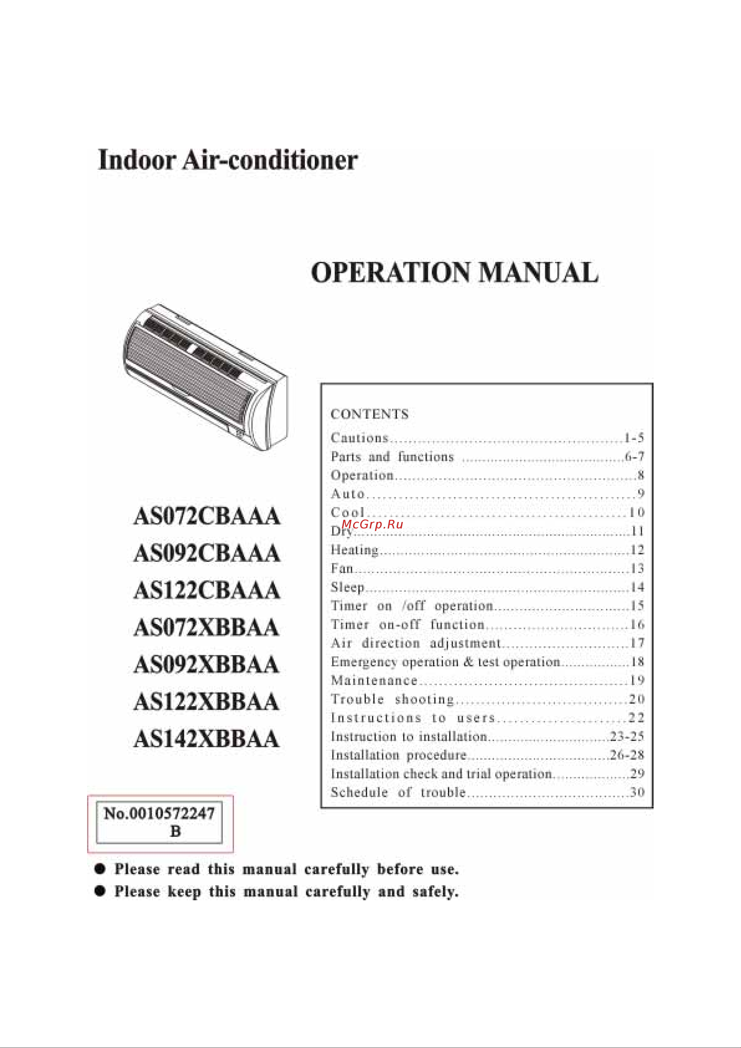 Haier AS092CBAAA Инструкция по эксплуатации онлайн
