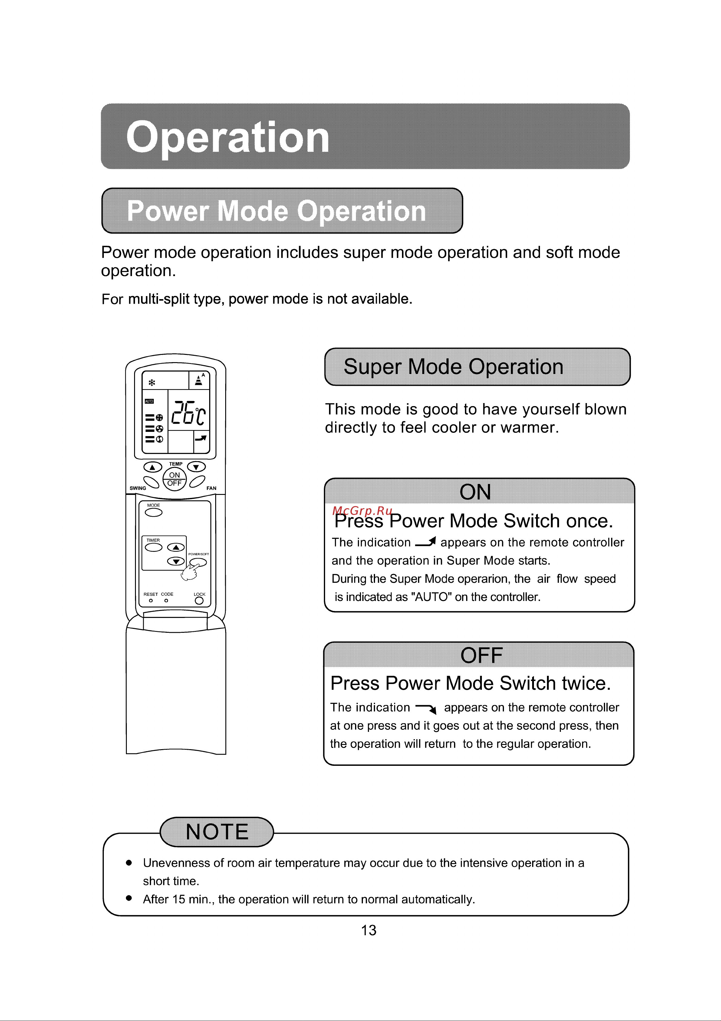Haier AS112BLAJA [15/27] Press power mode switch twice