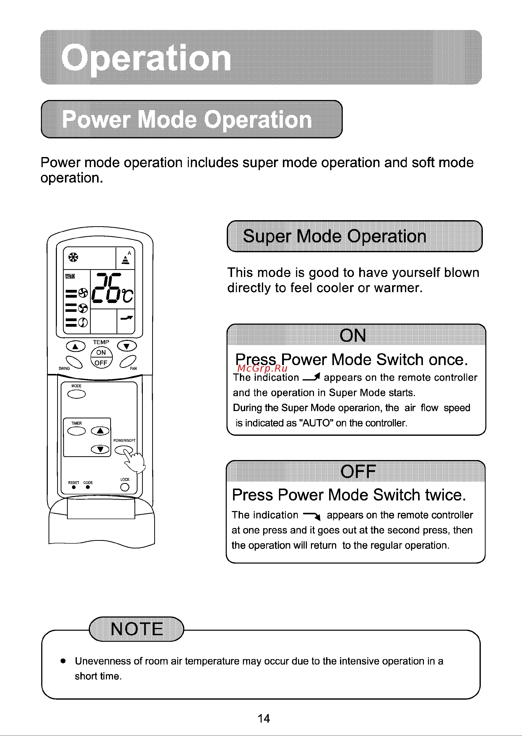 Haier HSU-12HF03(B) [16/28] Press power mode switch once