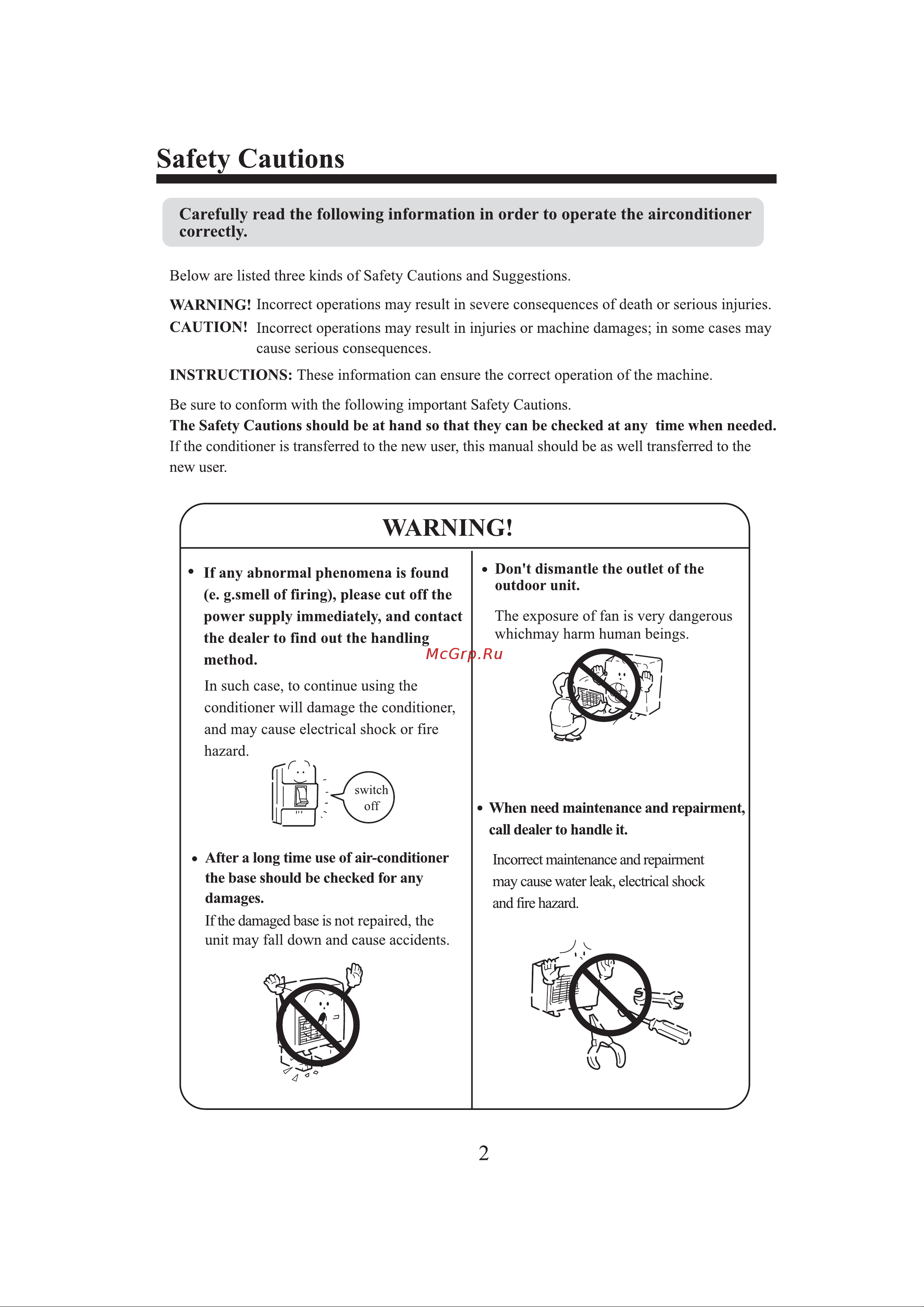 Haier AU282AHAFA [3/14] Safety cautions