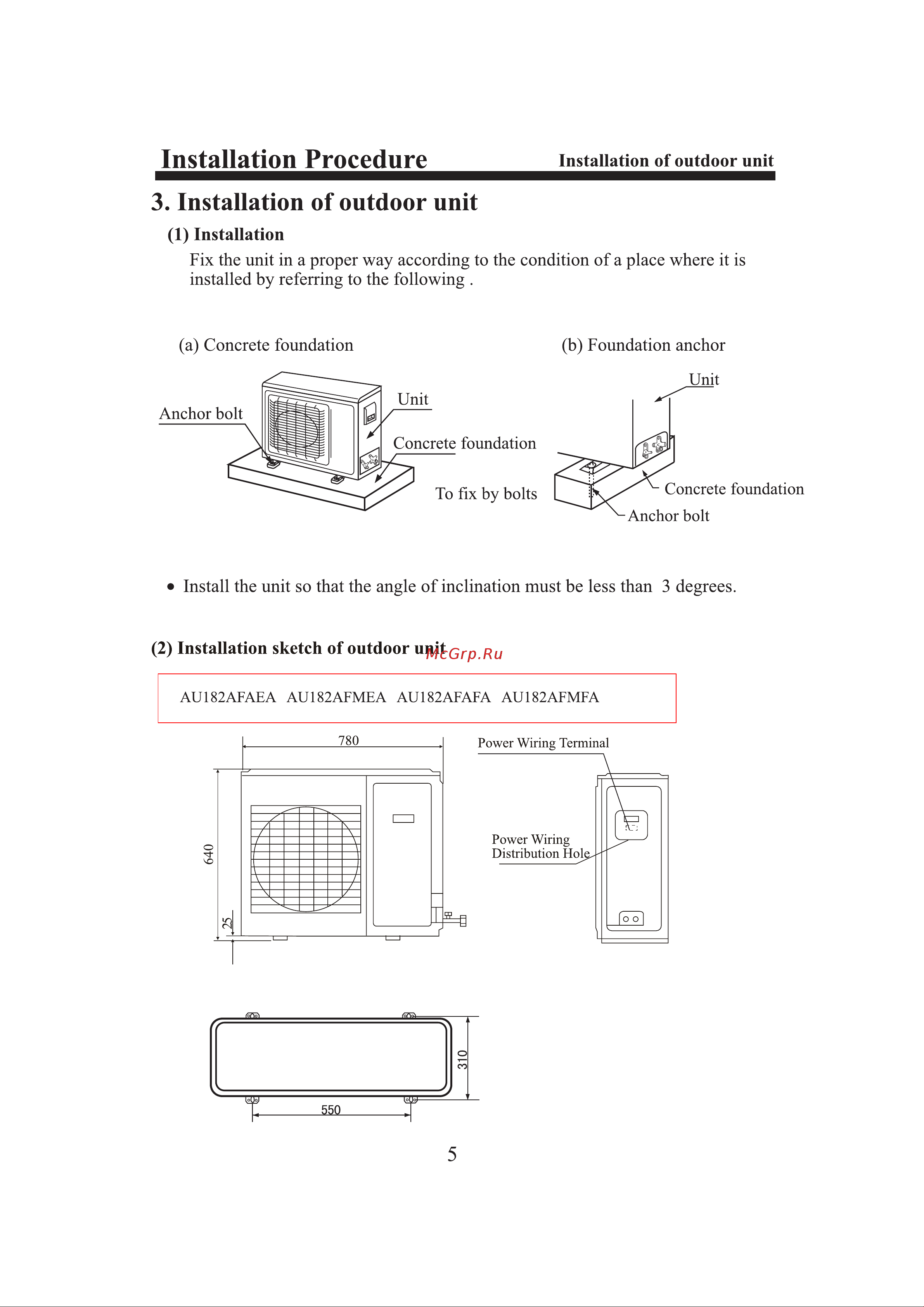 Haier AU182AFMFA [6/14] Installation of outdoor unit