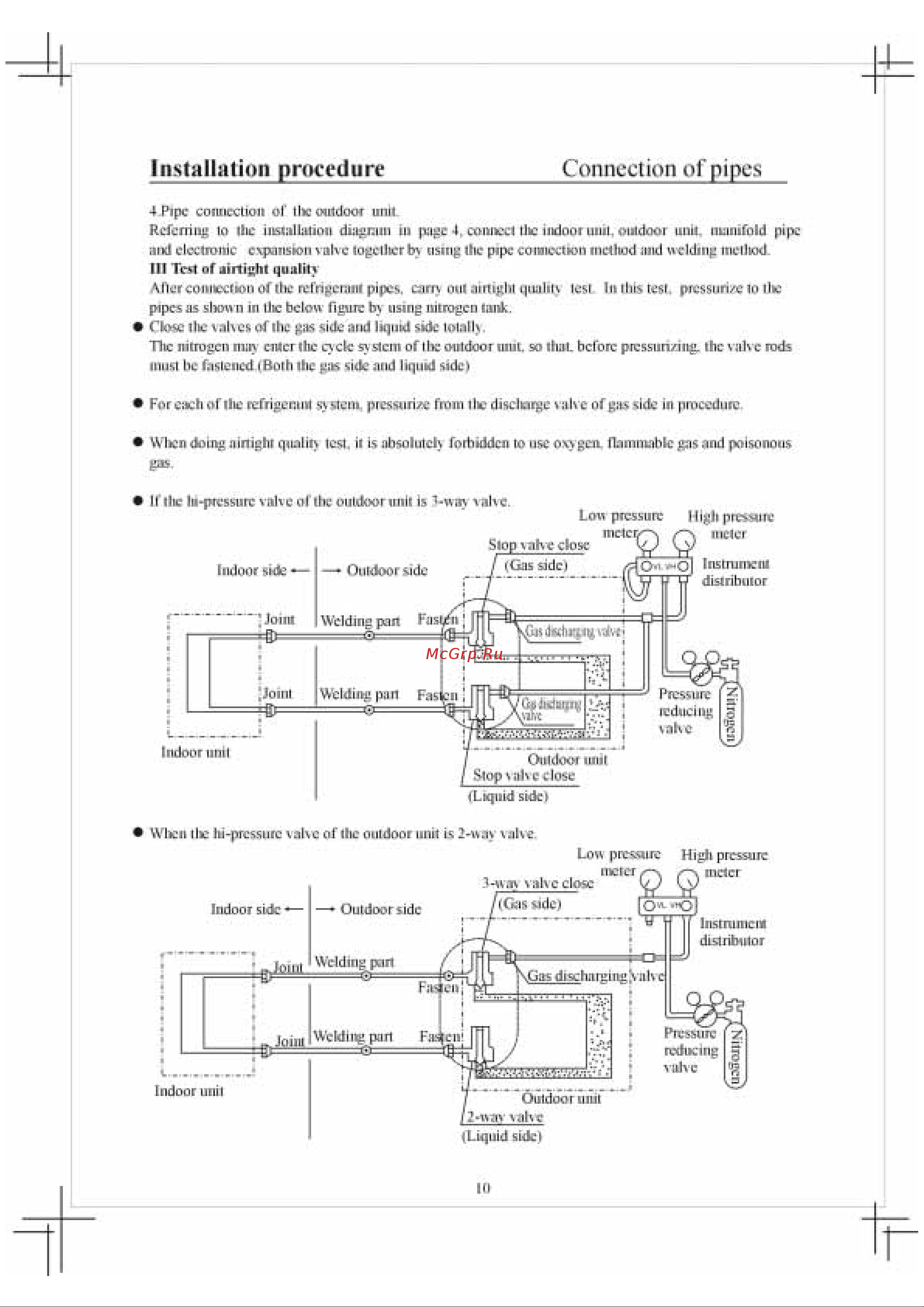 Haier AU252CHAAA [11/19] Installihjonjirocedure connection of pipes