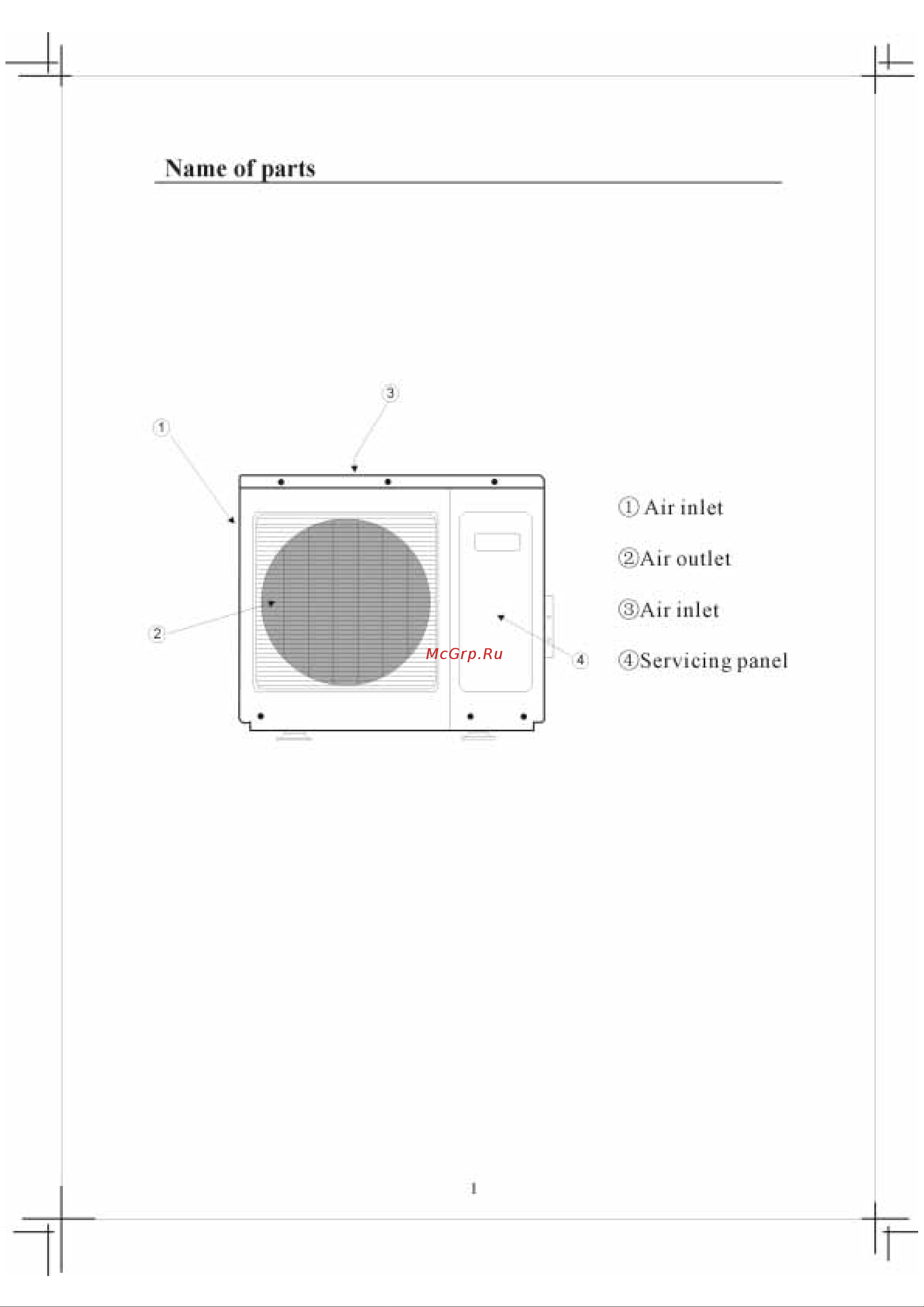 Haier AU252CHAAA [2/19] Name of parts
