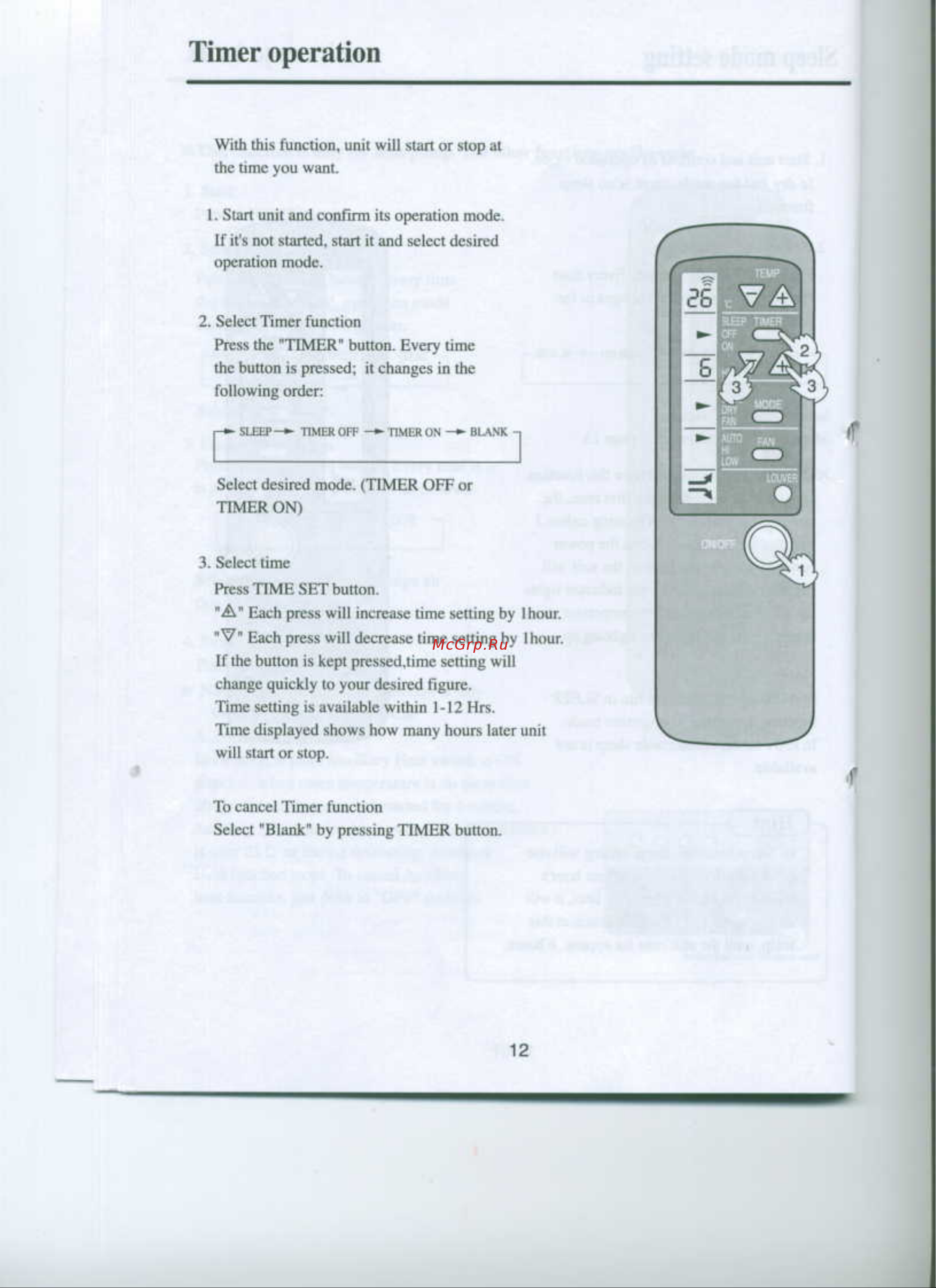Haier HW-18HB03 [13/22] Timer operation