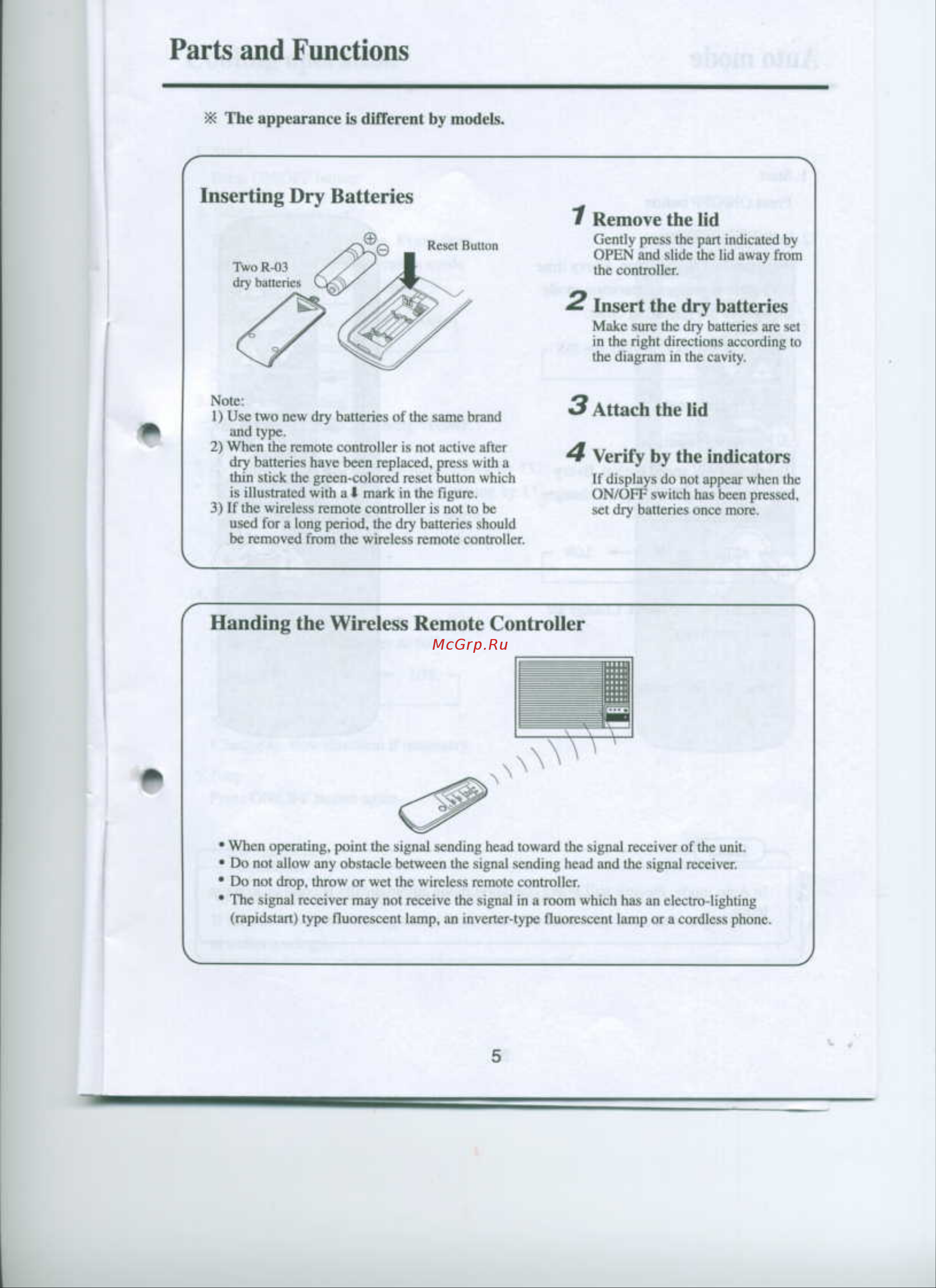 Haier HW-18HB03 [6/22] Parts and functions