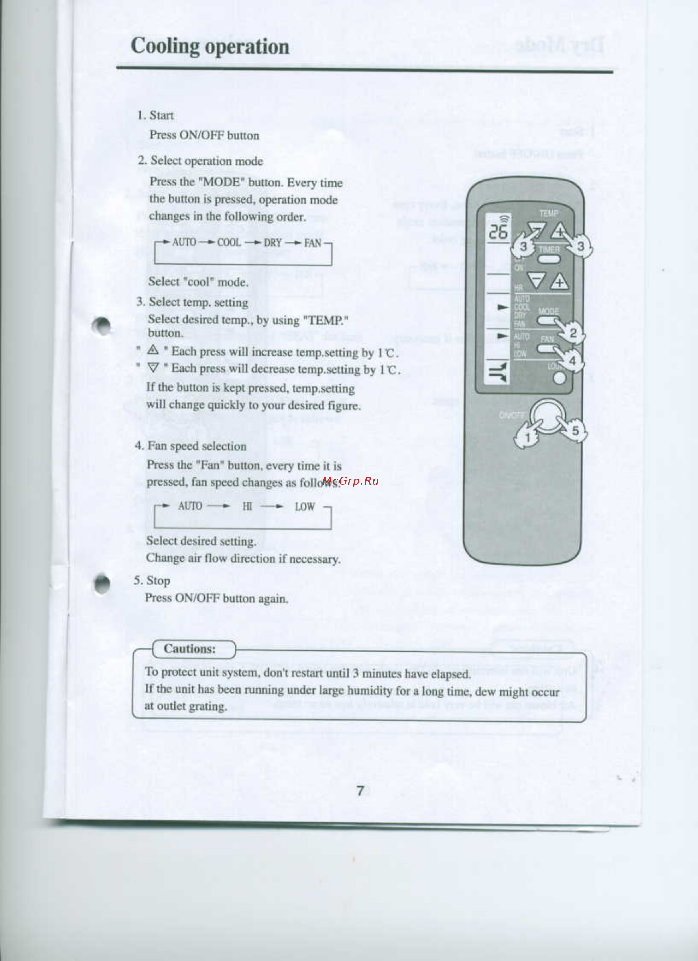 Haier HW-18HB03 [8/22] Cooling operation
