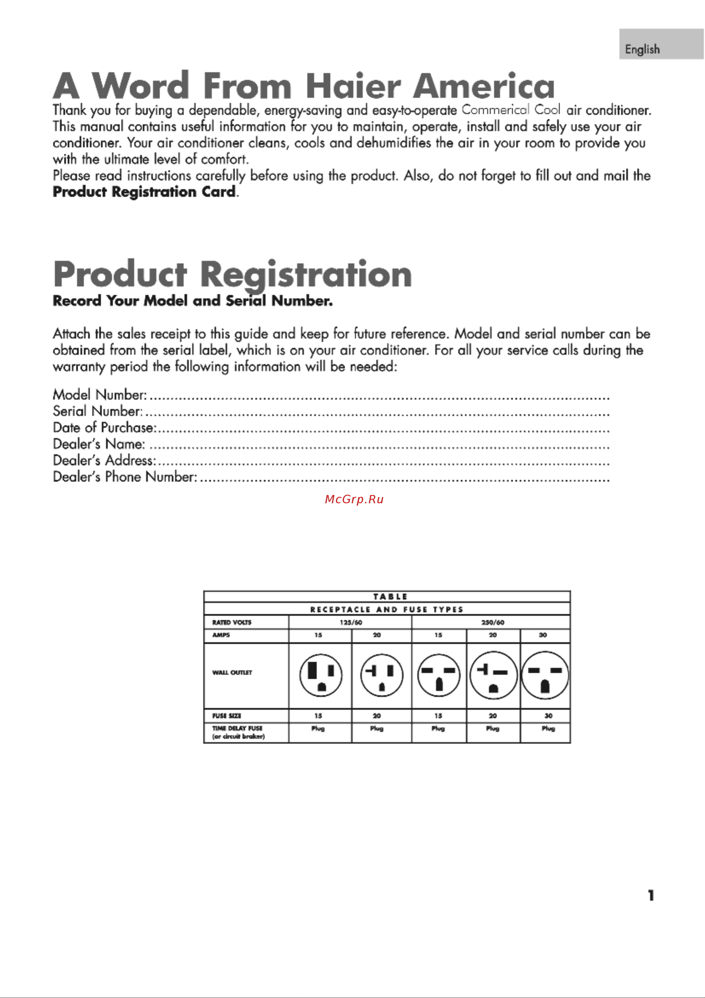 Haier CPRD12XH7 [3/44] A word from haier america