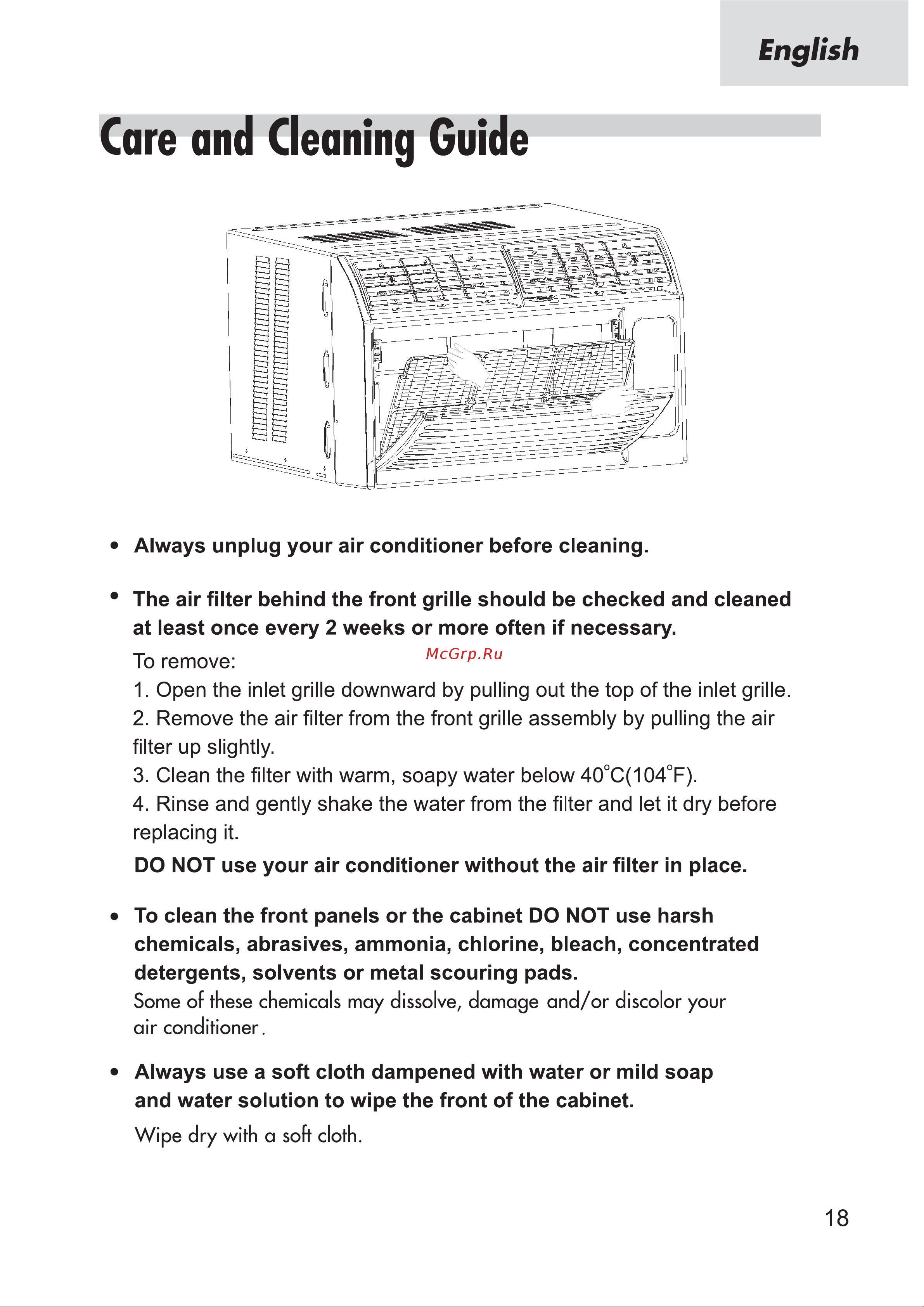 Haier ESA3109 [19/22] Care and cleaning guide