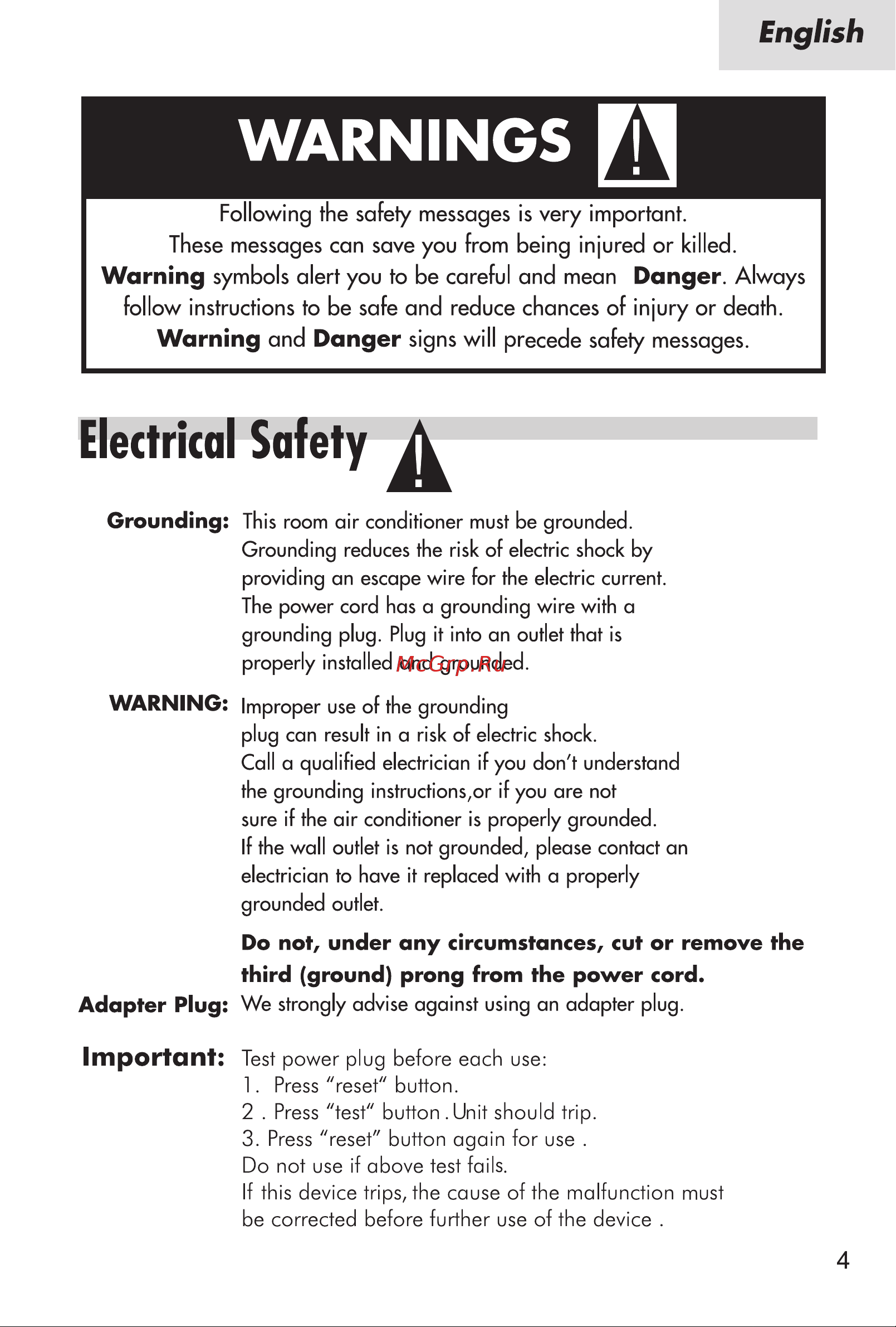 Haier ESA3109 [5/22] Electrical safet