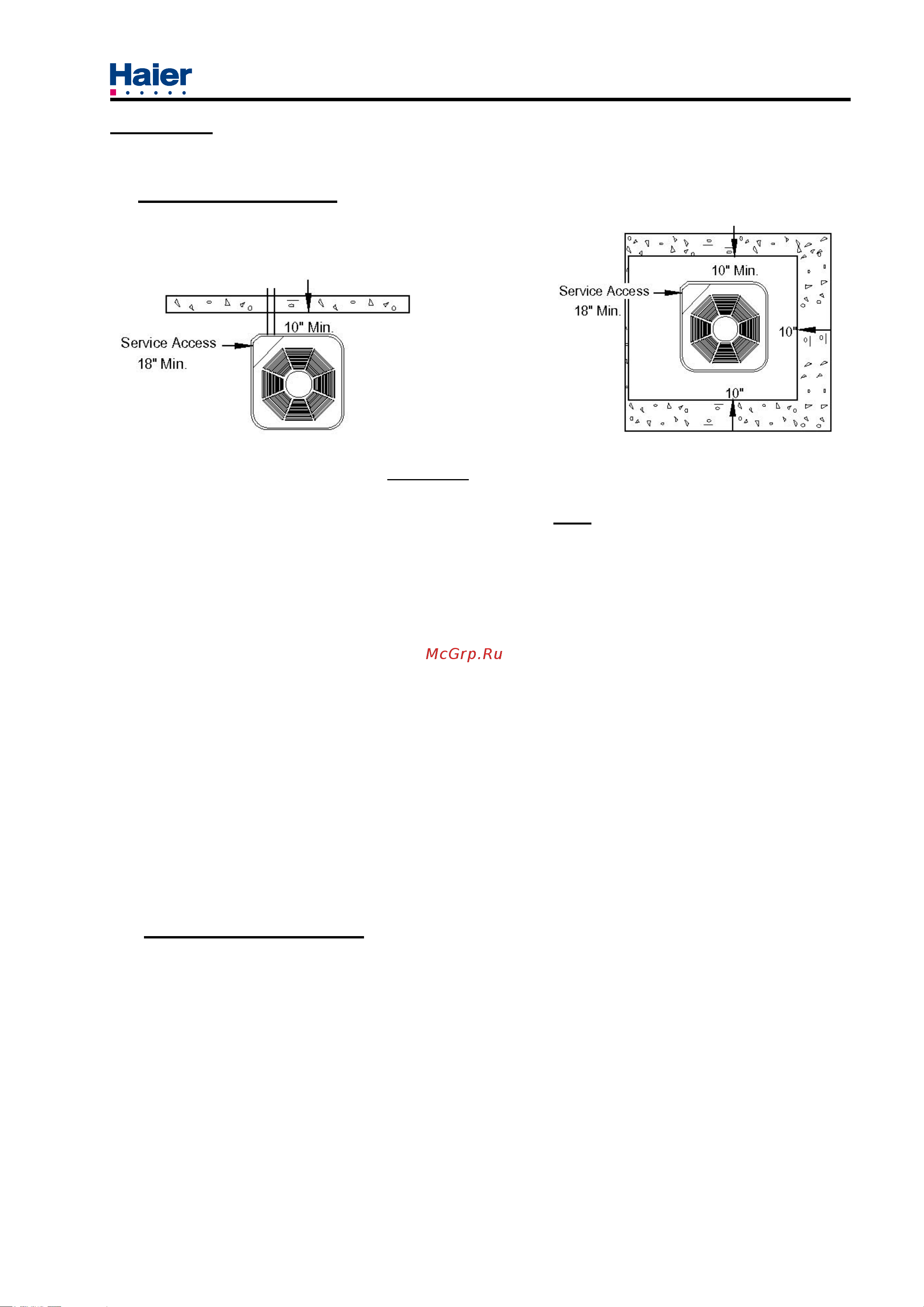 Haier HC36A1VAS [18/45] Unit clearances