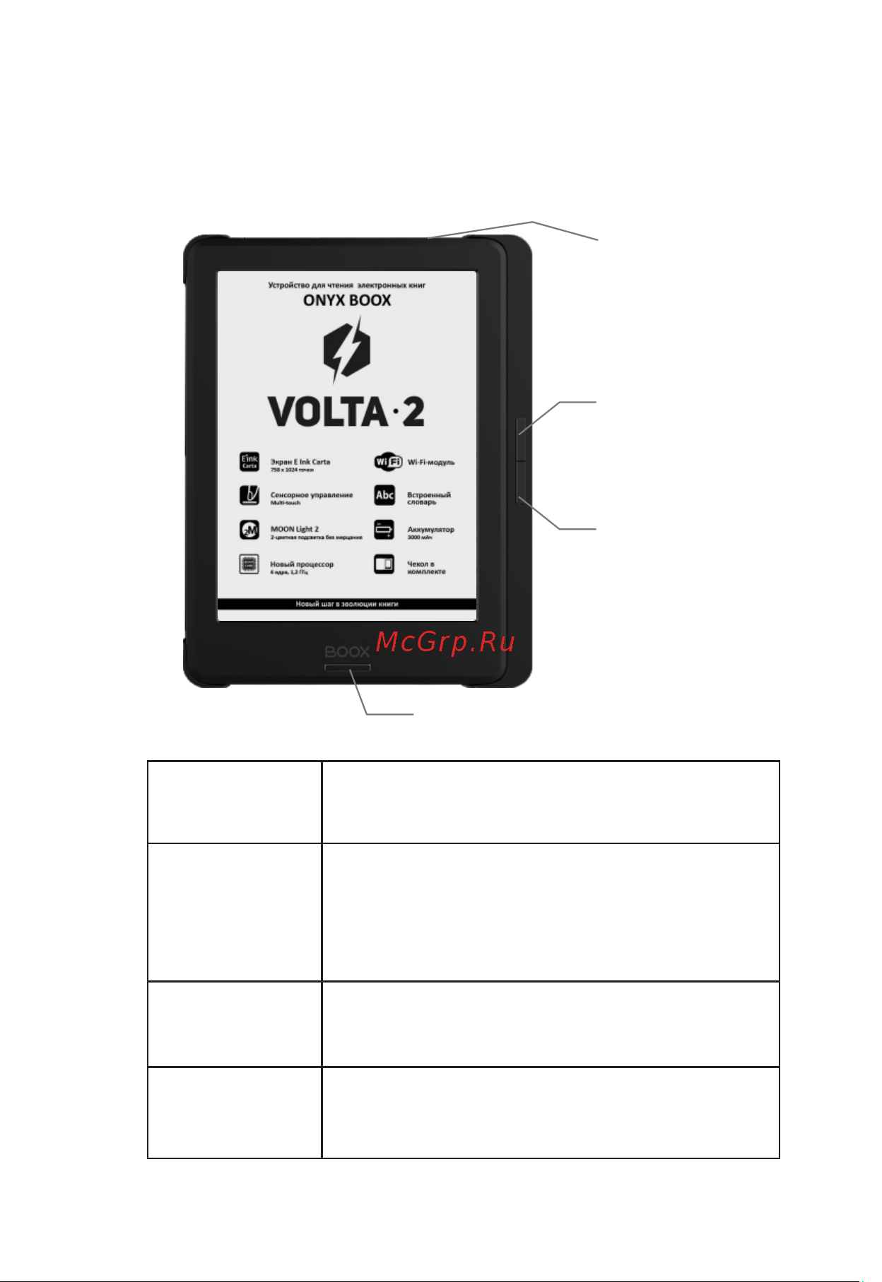 Onyx BOOX Volta 2 [4/24] Верхняя кнопка