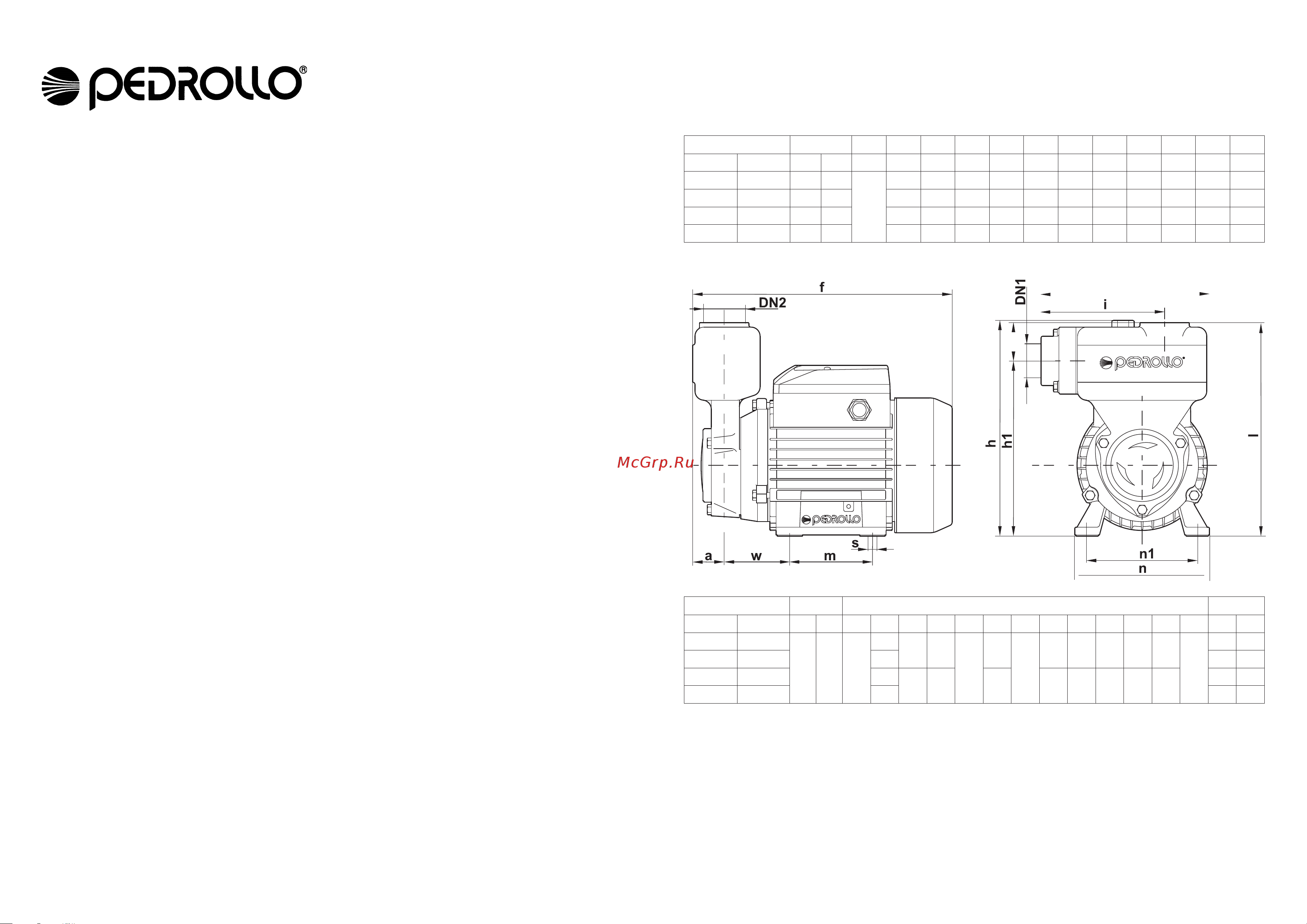 Pedrollo PKSm 60 50cl с/х [2/2] Конструктивные характеристики