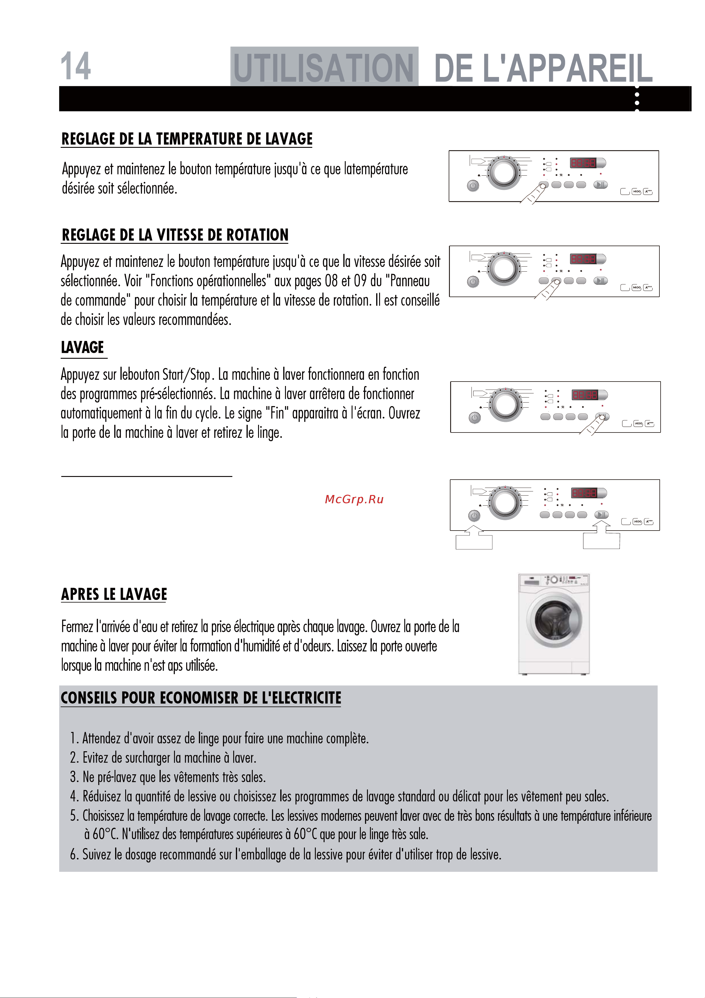 Haier HW70-1479S-DF [14/60] Systeme de verrouillage de la porte si vous avez besoin d arrêter un cycle de lavage avant la ﬁn du programme merci de suivre les indications ci dessous pour dévérouiller la porte