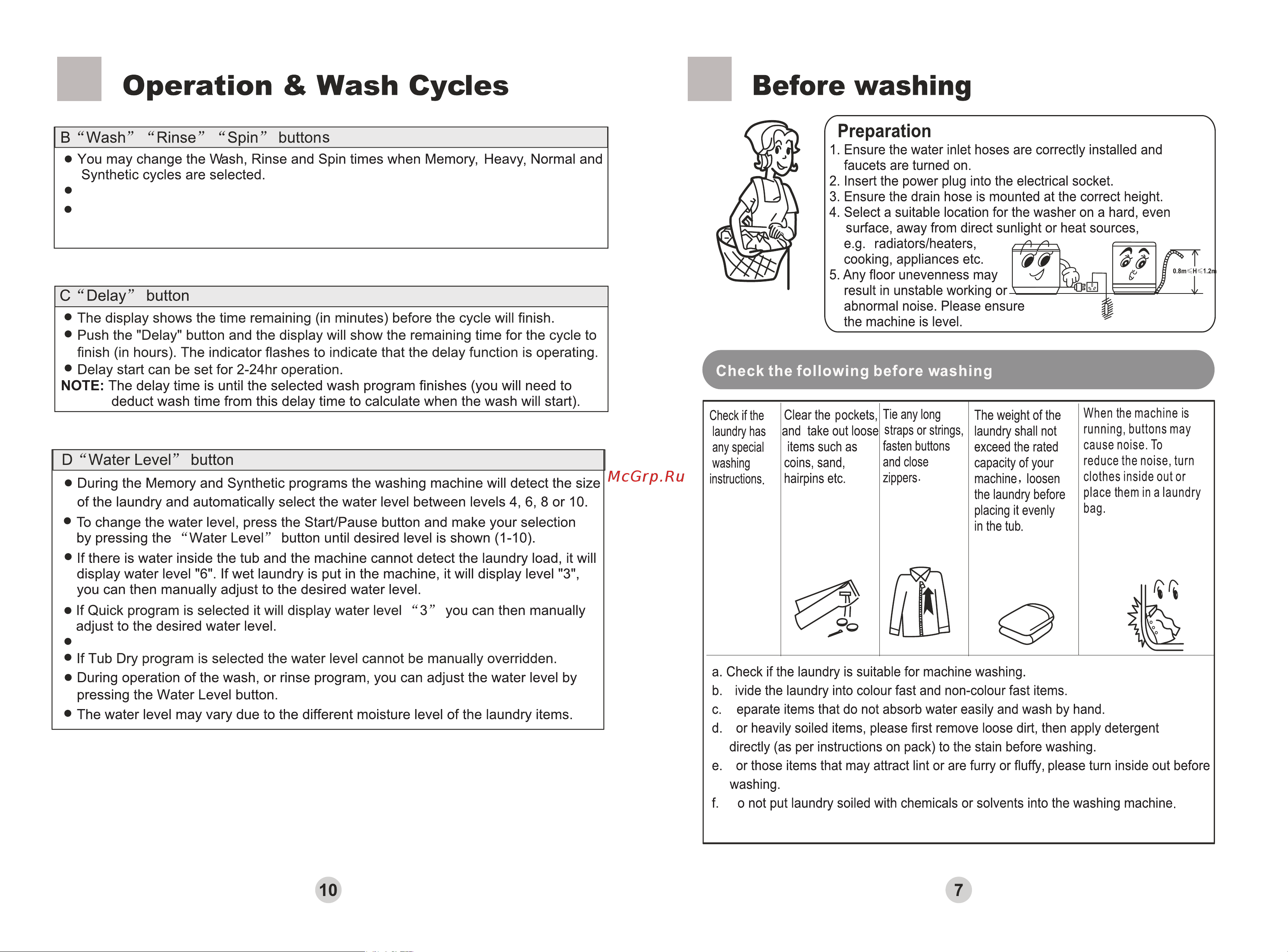 Haier HWMP70-118 [9/10] For wool program you can select procedure but can not change them for tub dry and quick programs push the wash rinse and spin button the machine has no reaction