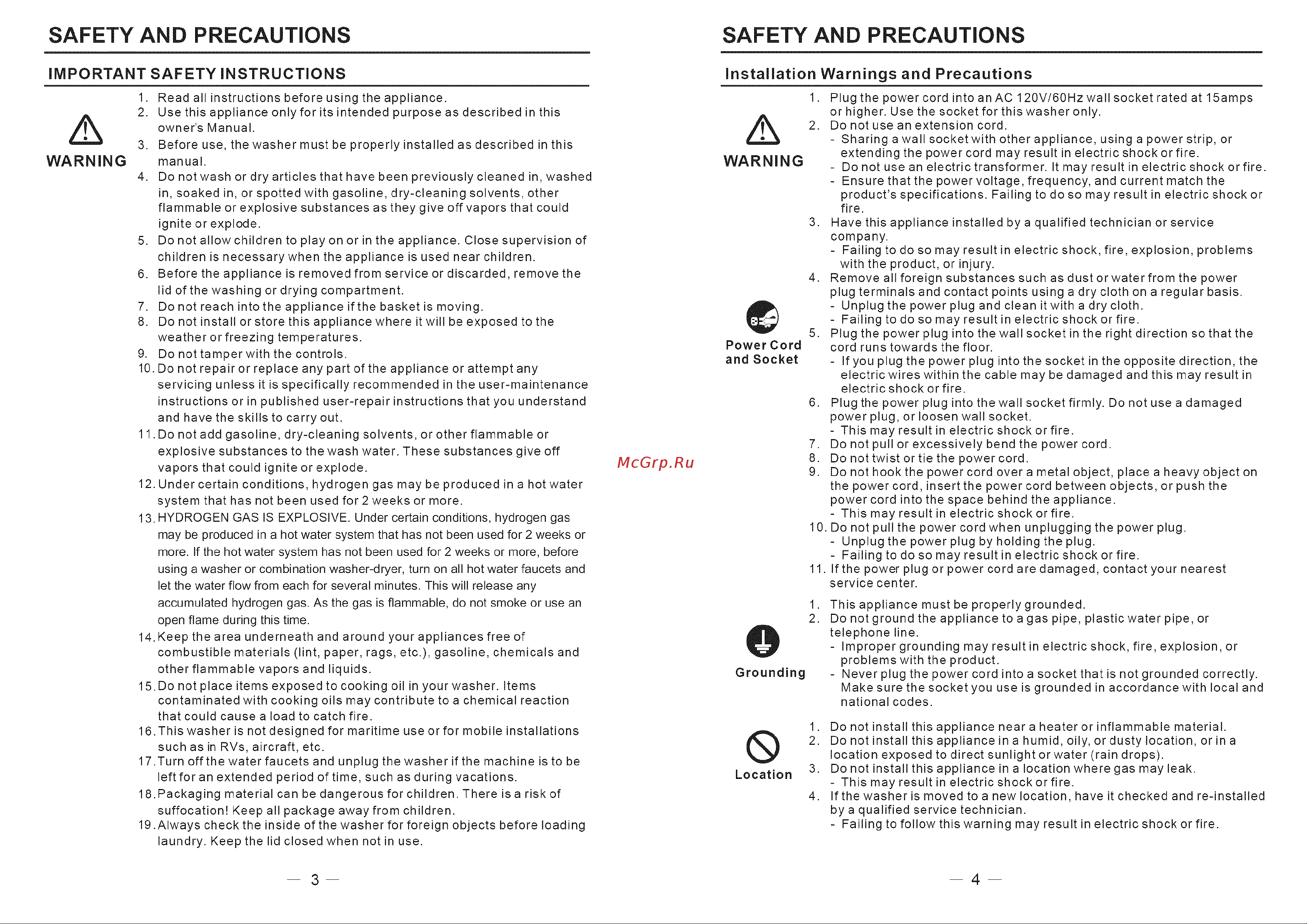 Haier HLTW600AXW [3/46] Safety and precautions safety and precautions