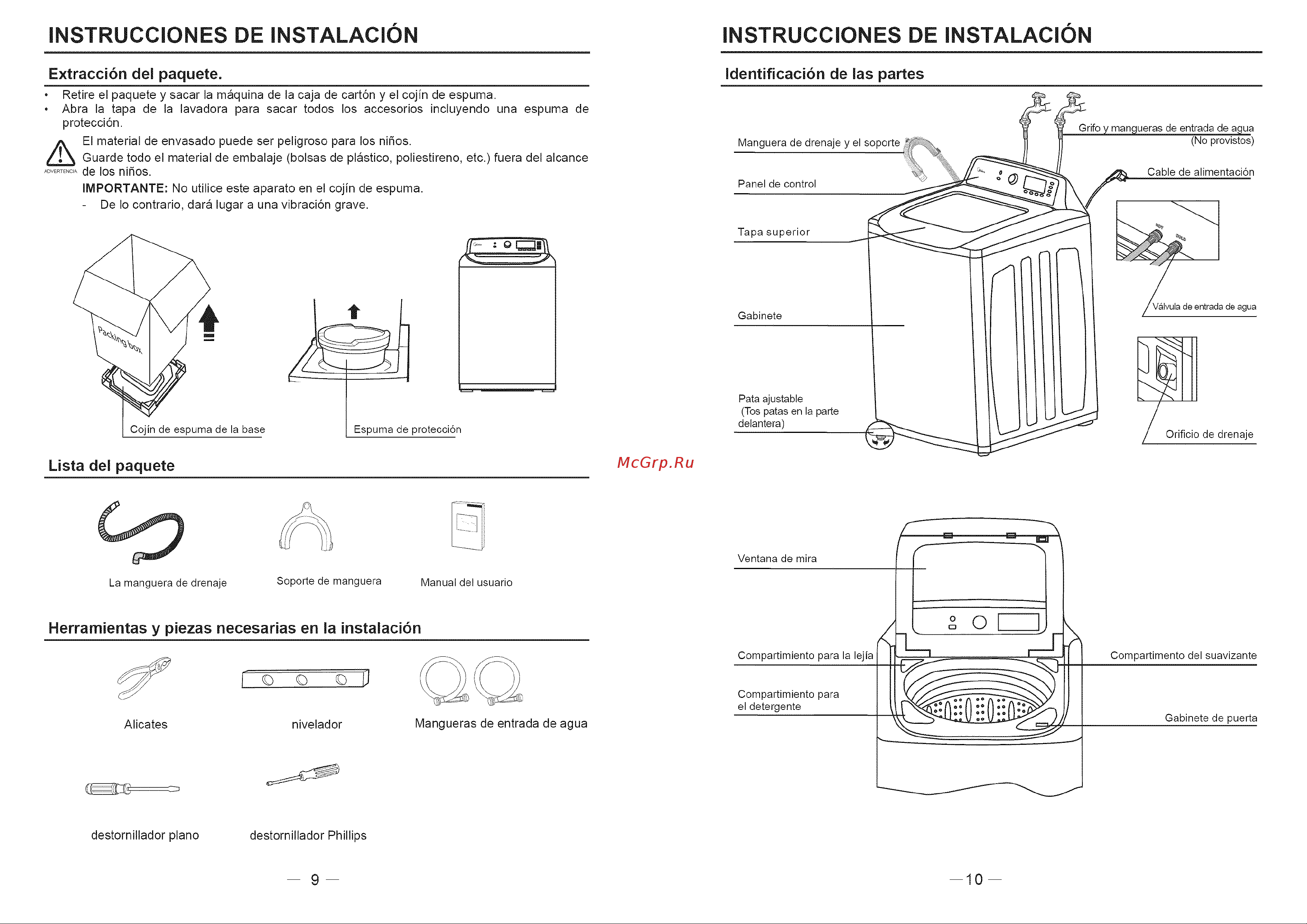 Haier HLTW600AXW [36/46] Instrucciones de instalación