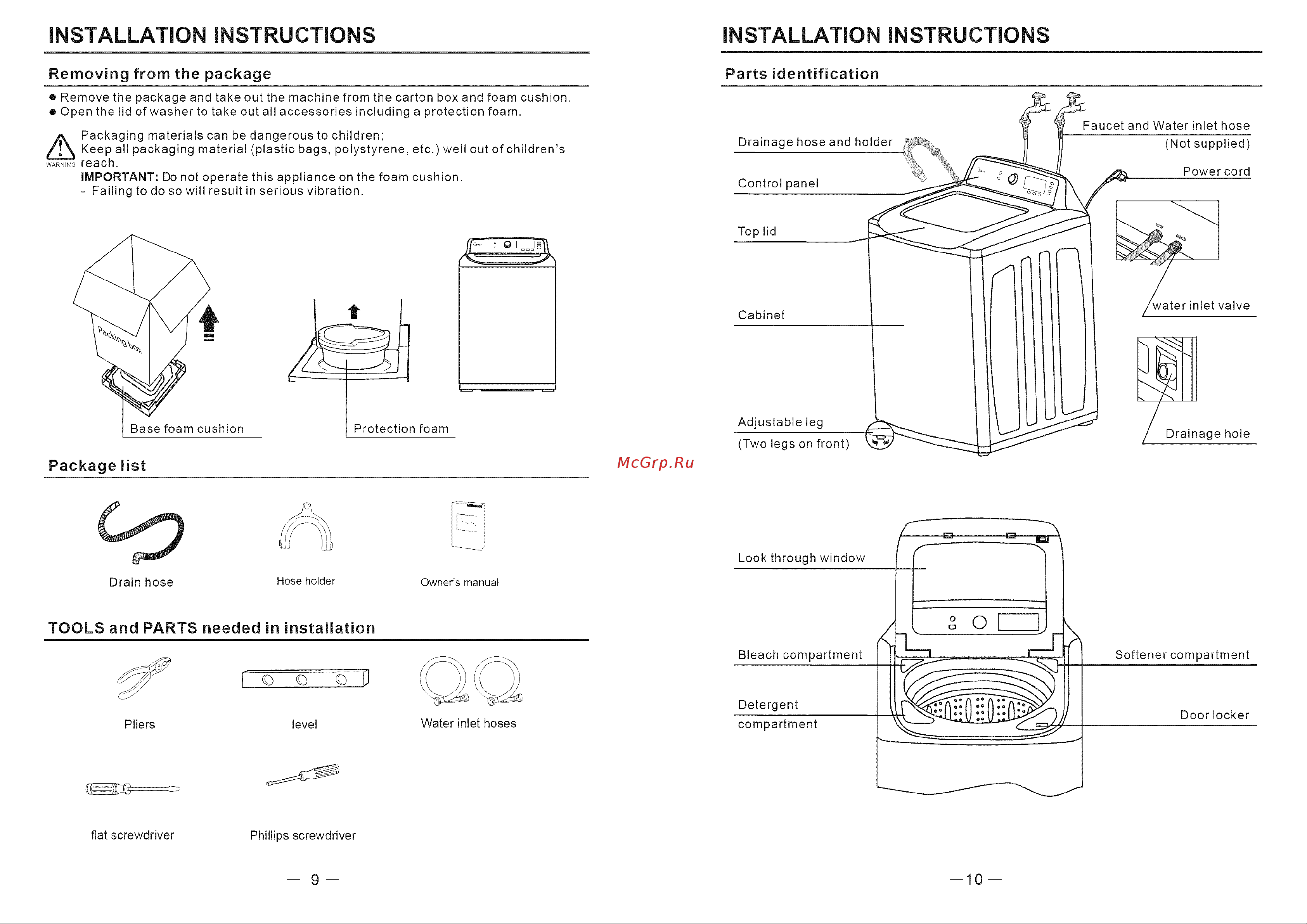 Haier HLTW600AXW [6/46] Installation instructions installation instructions