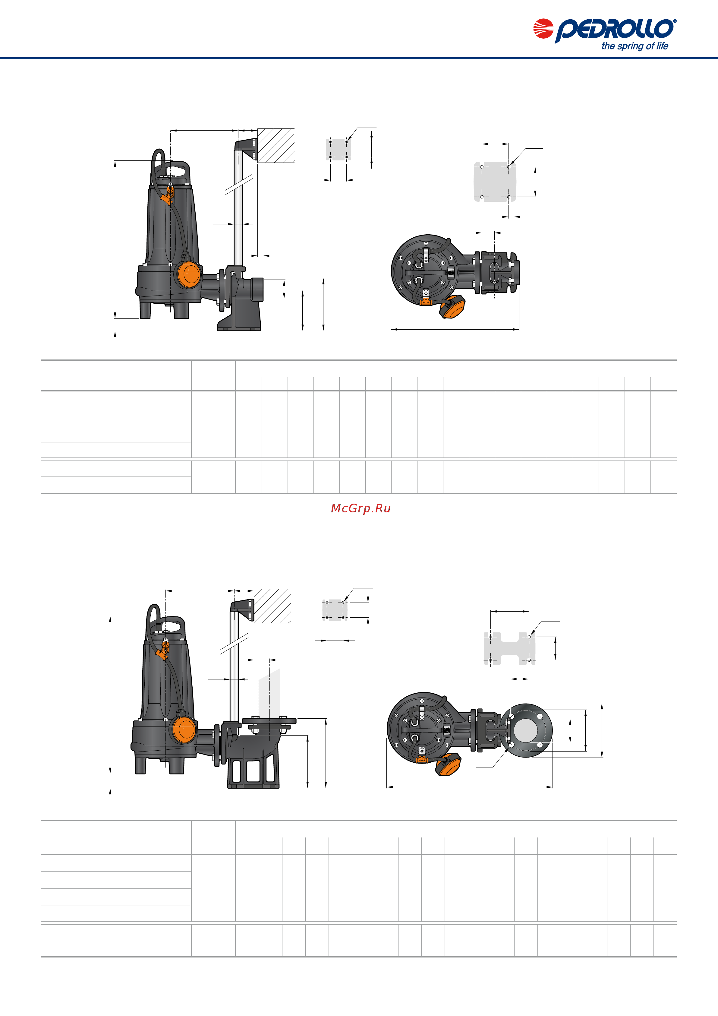 Pedrollo TRITUS TRm 0.75 [8/8] Dimensions horizontal delivery version