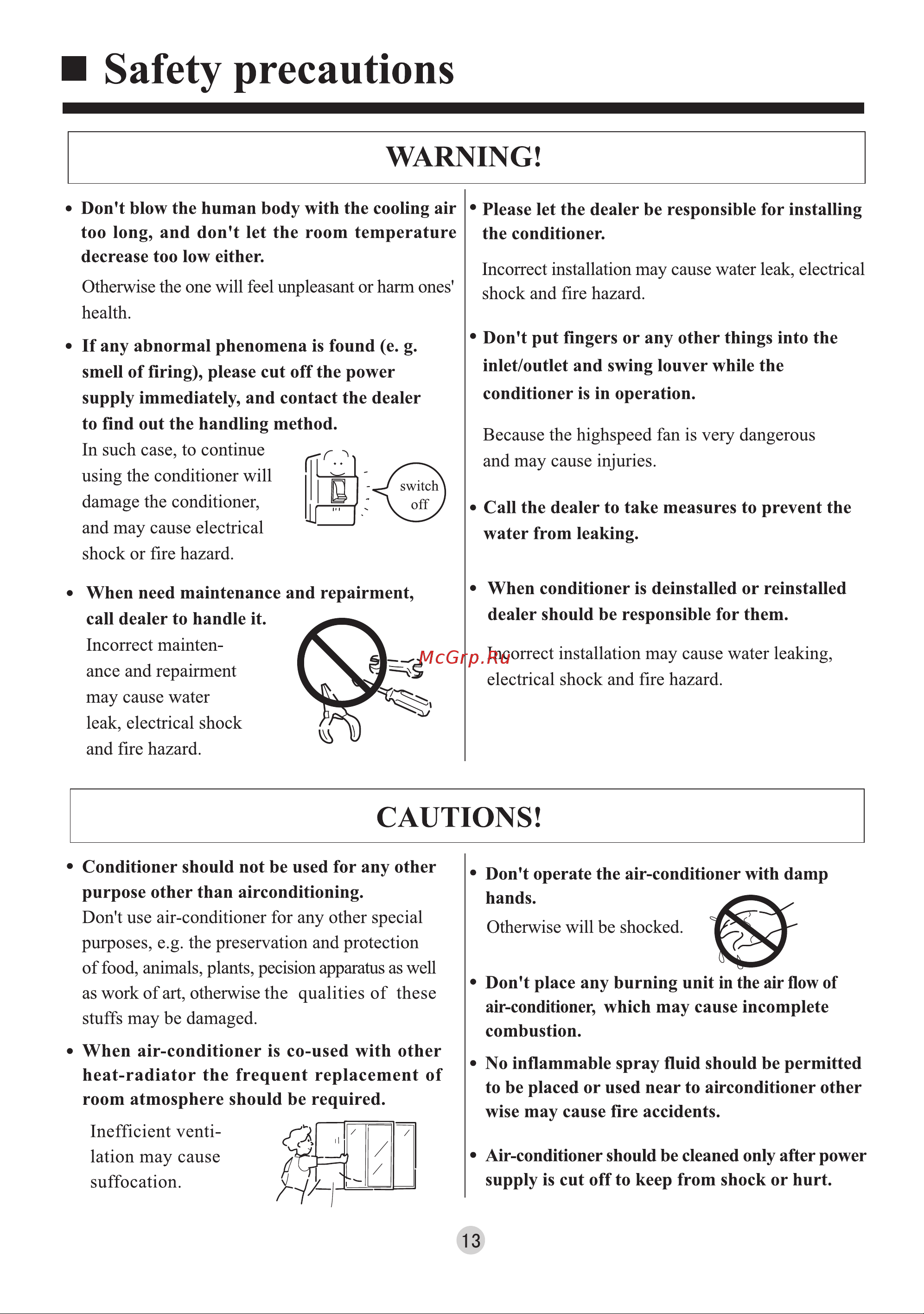 Haier FCE-238BCD2B [14/16] Safety precautions