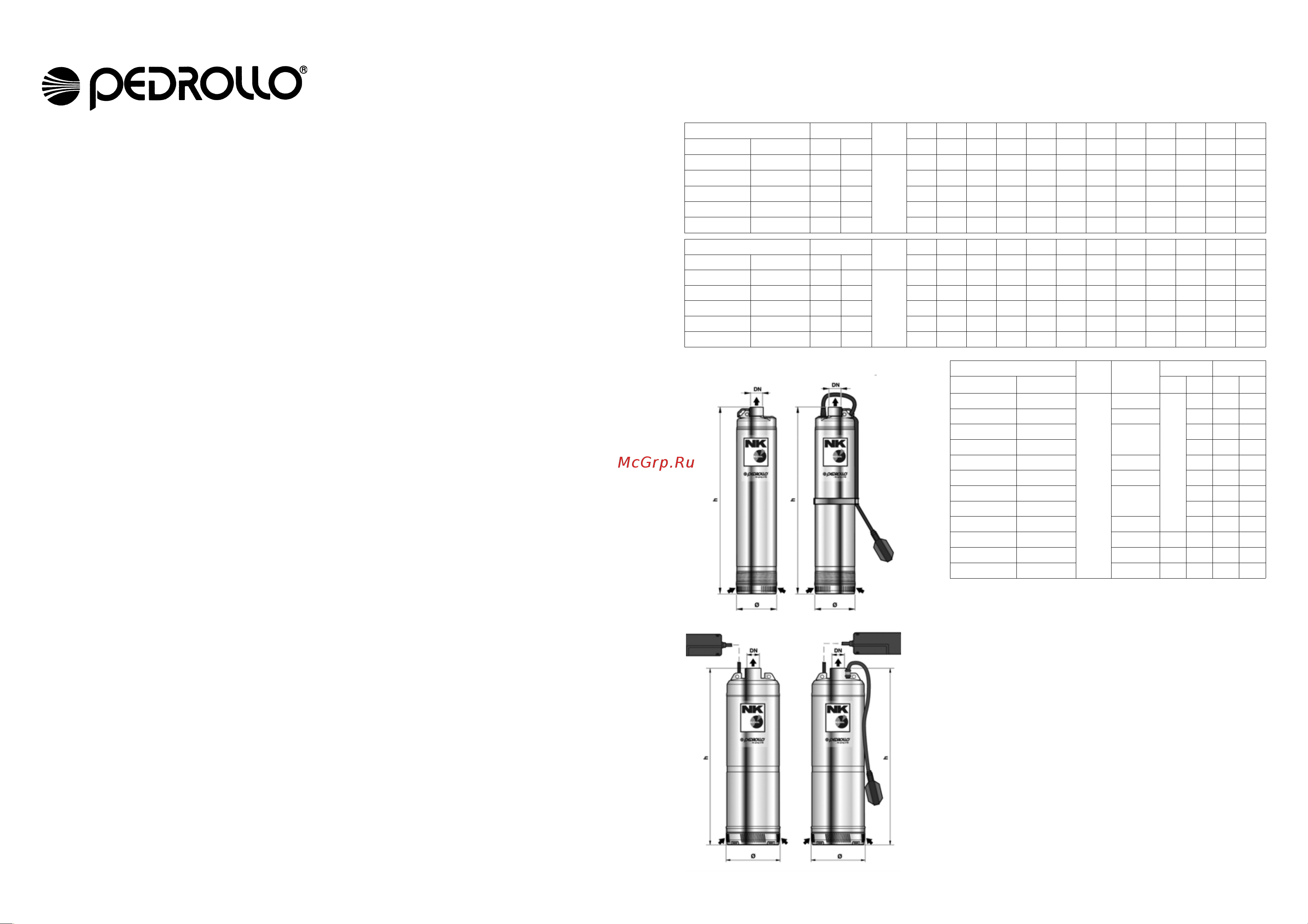 Pedrollo NKm 2/4 - GE кабель 20м [2/2] Условия установки насоса