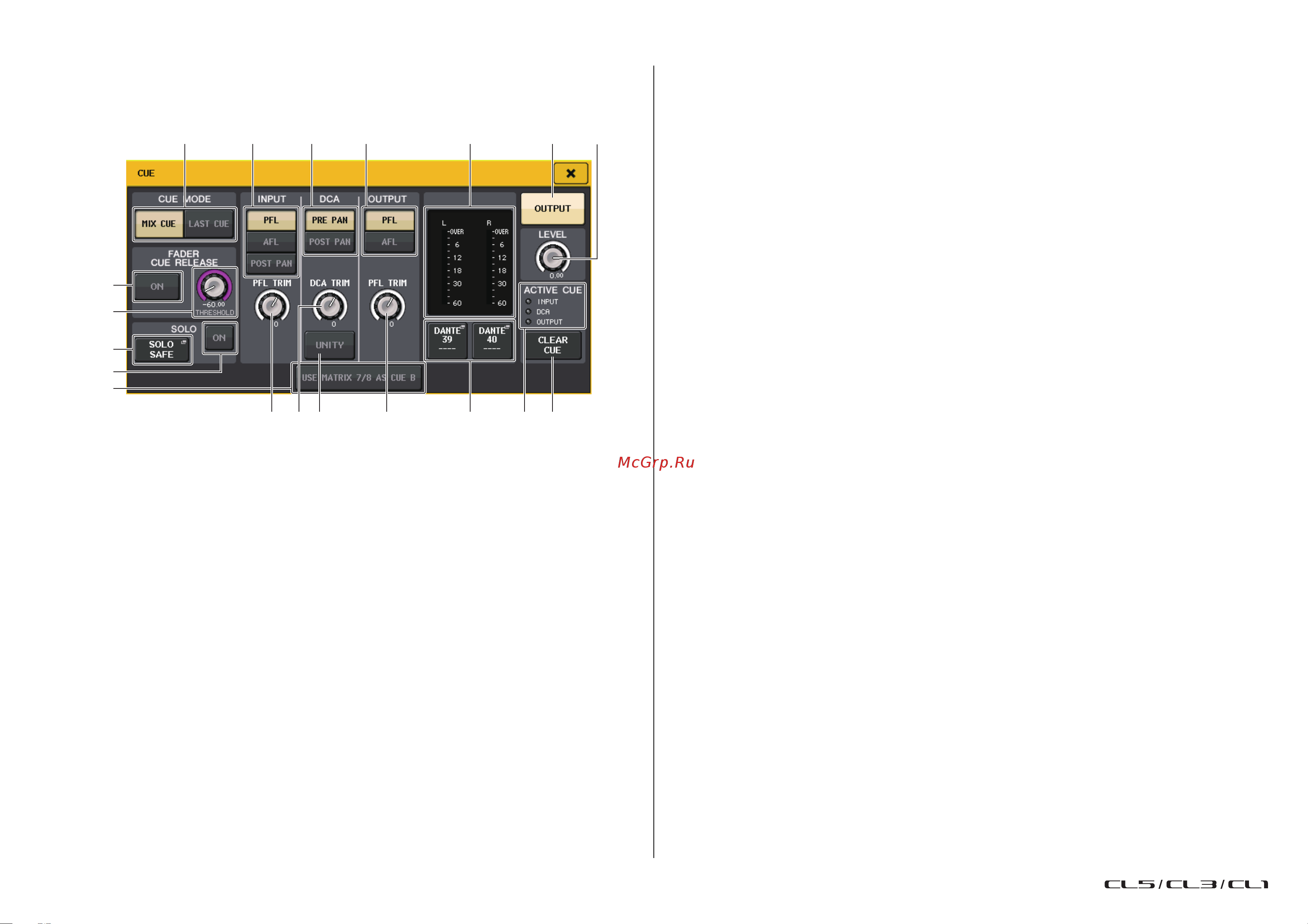 Yamaha CL5 [124/337] Окно cue