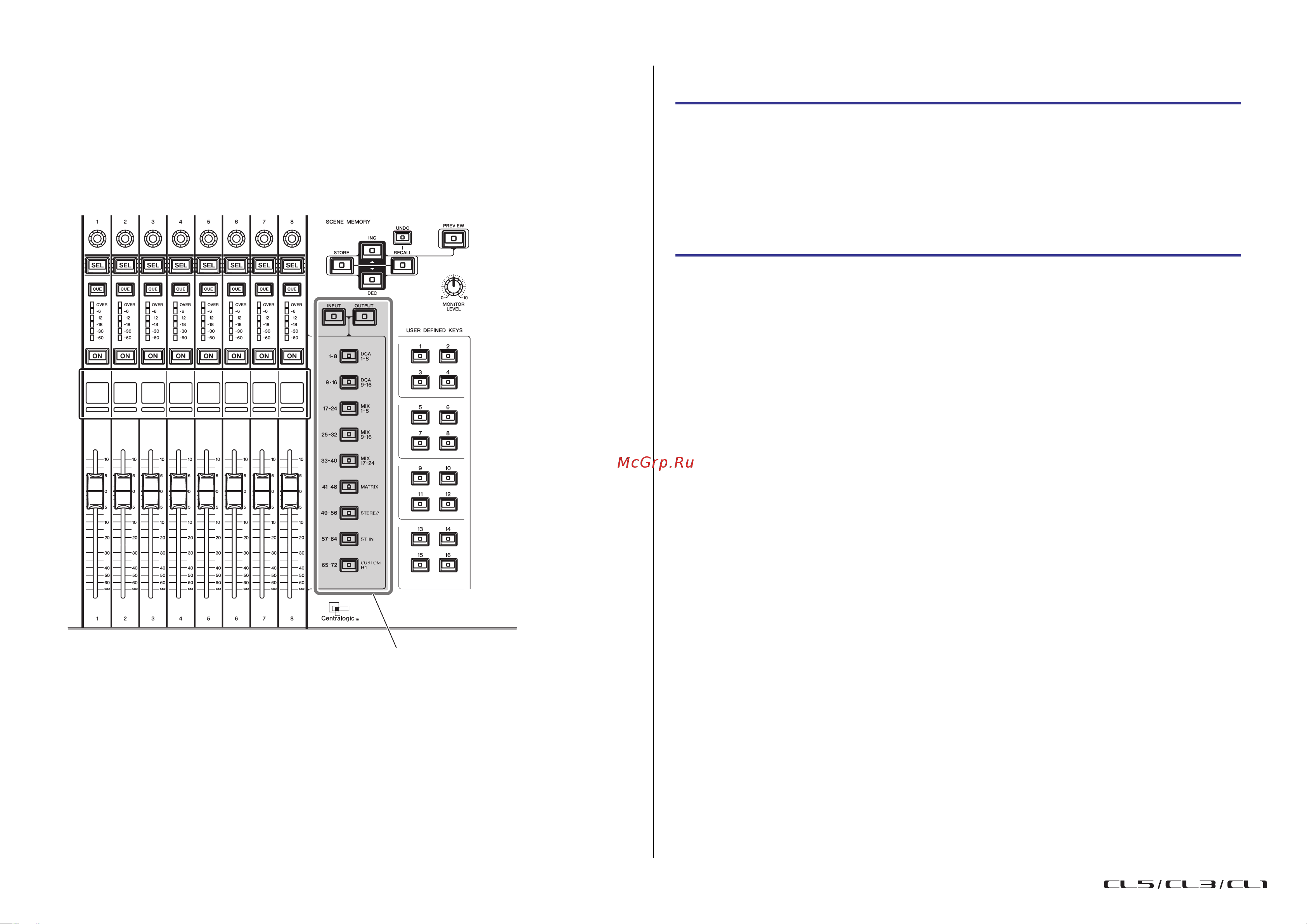 Yamaha CL5 [13/337] Операции в секции centralogic