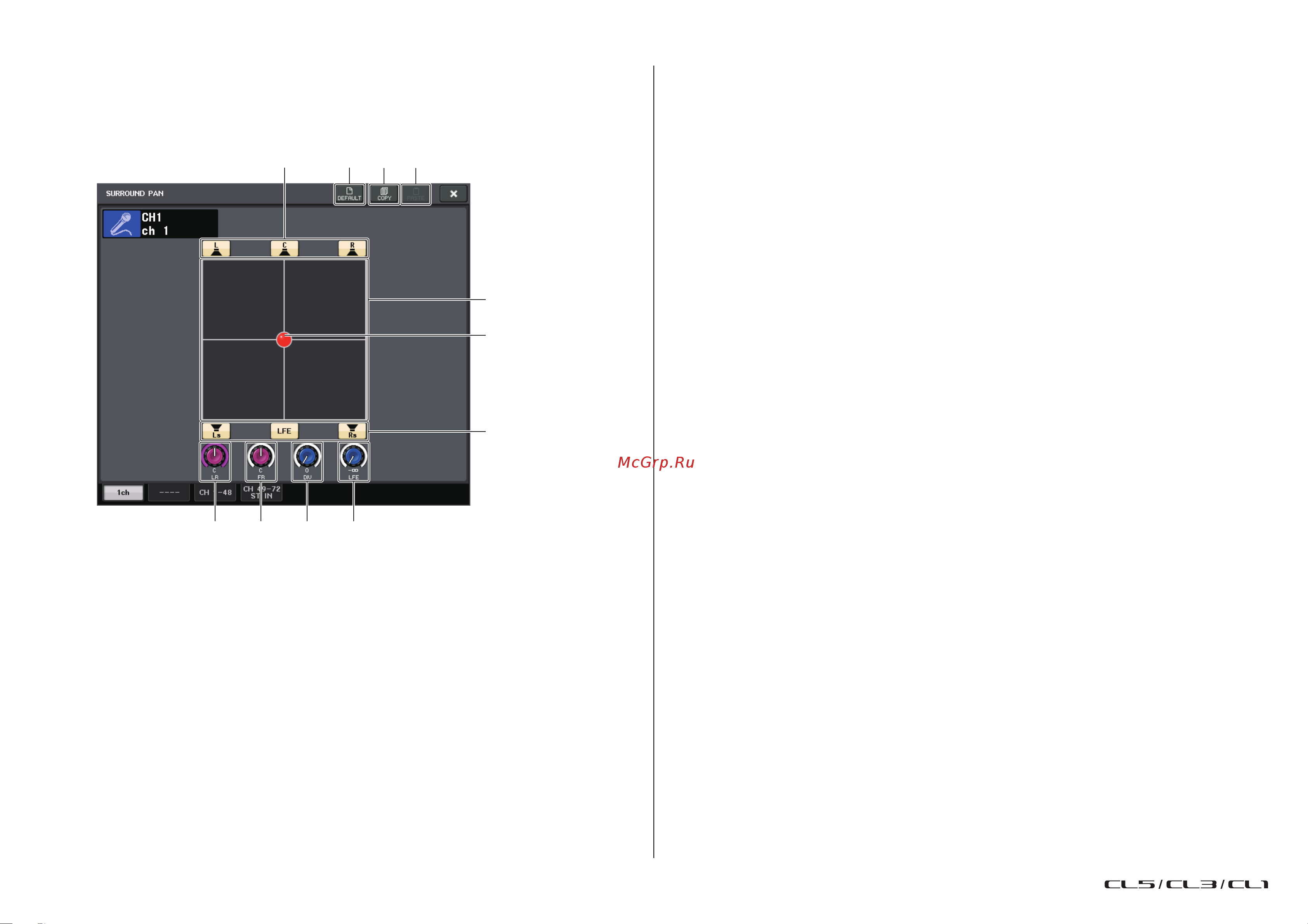 Yamaha CL5 [53/337] Экран surround pan 1ch