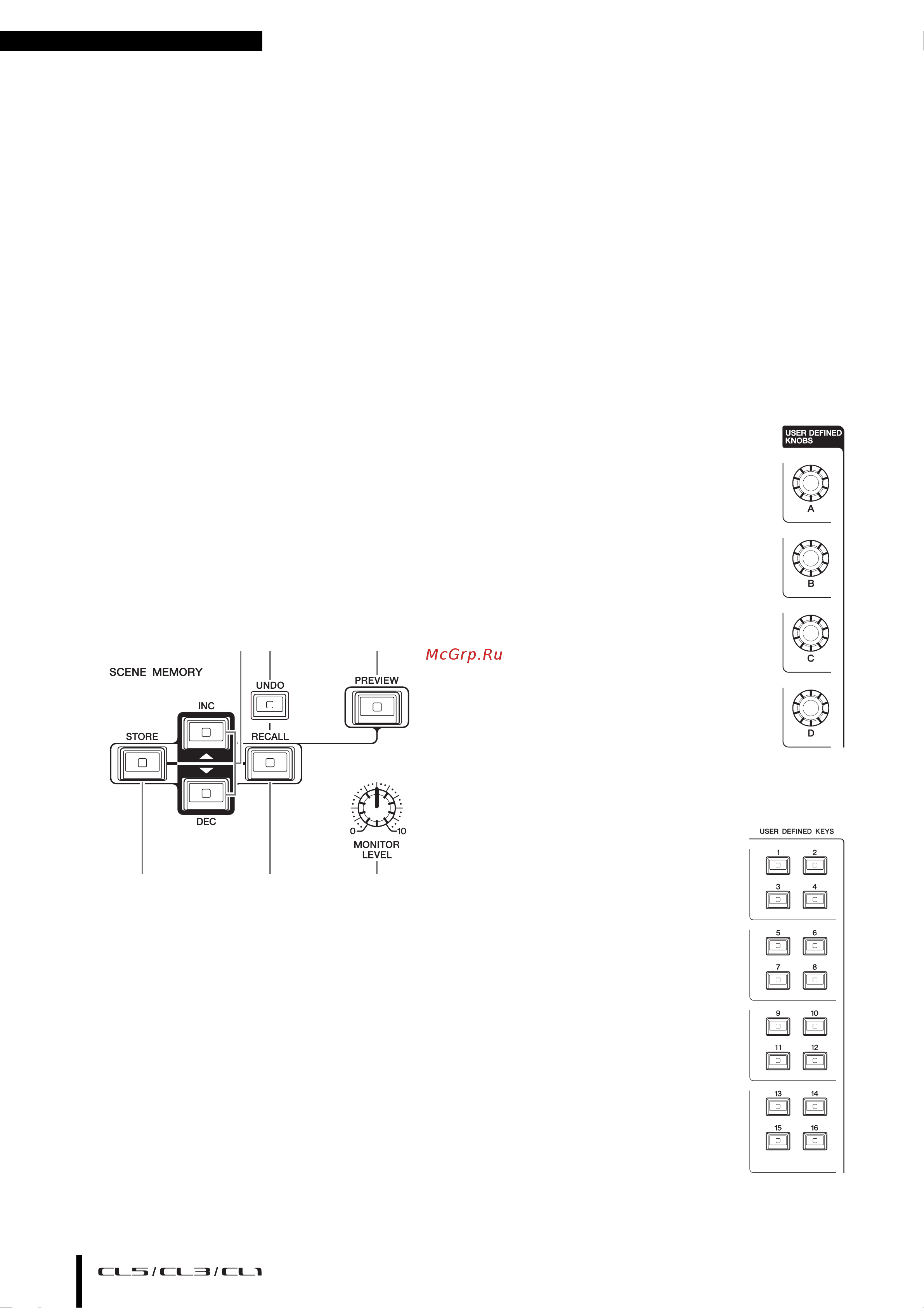 Yamaha CL3 [14/67] Секция user defined keys