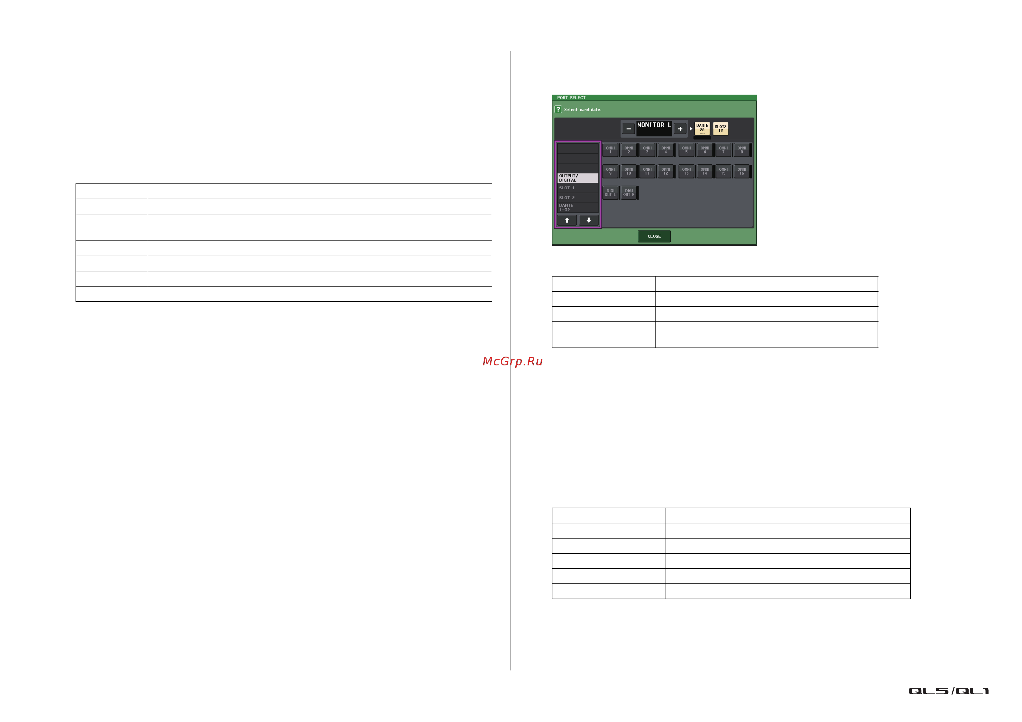 Yamaha QL1 [107/324] Окно port select выбор порта